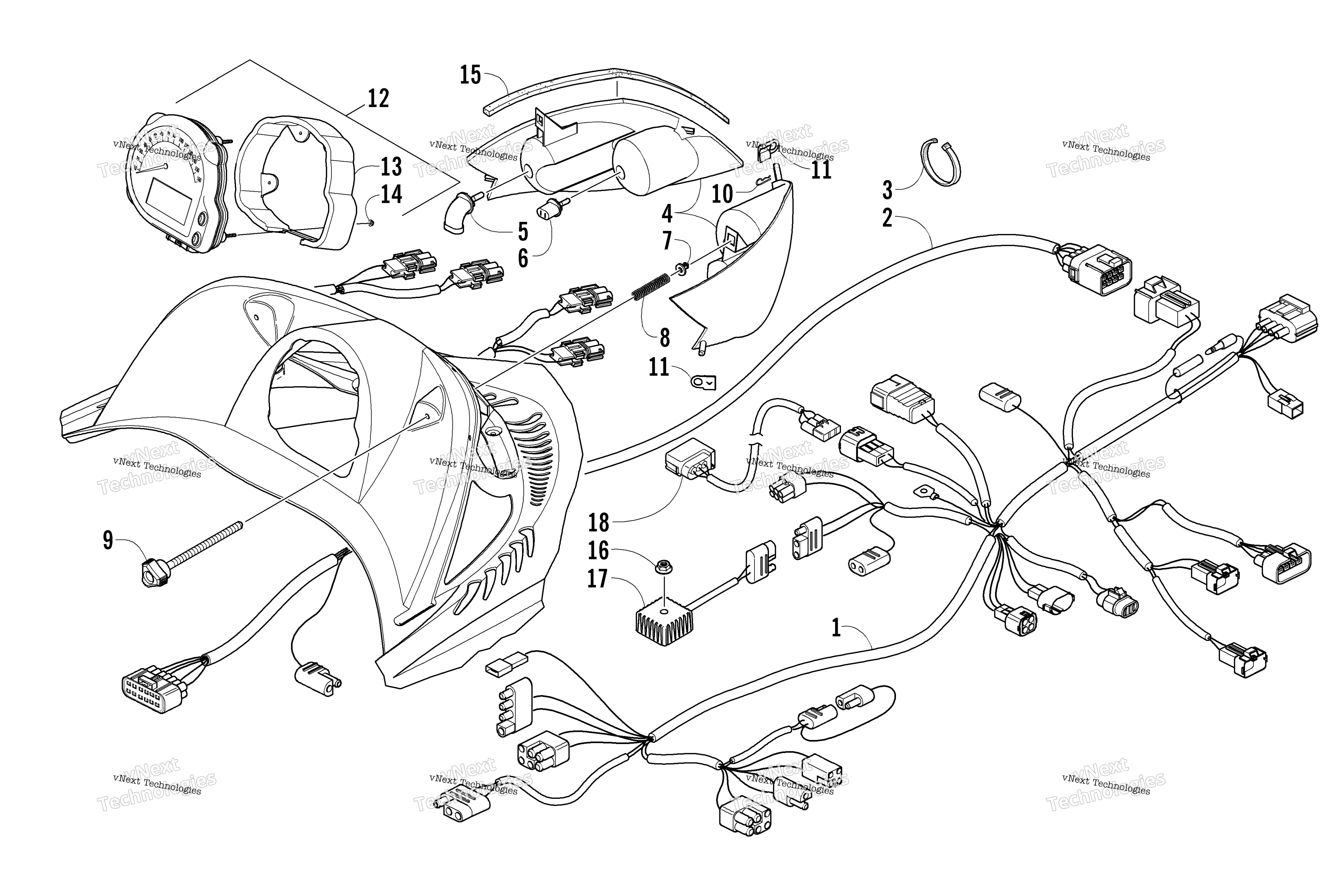 Headlight, Instruments, и Wiring Assemblies