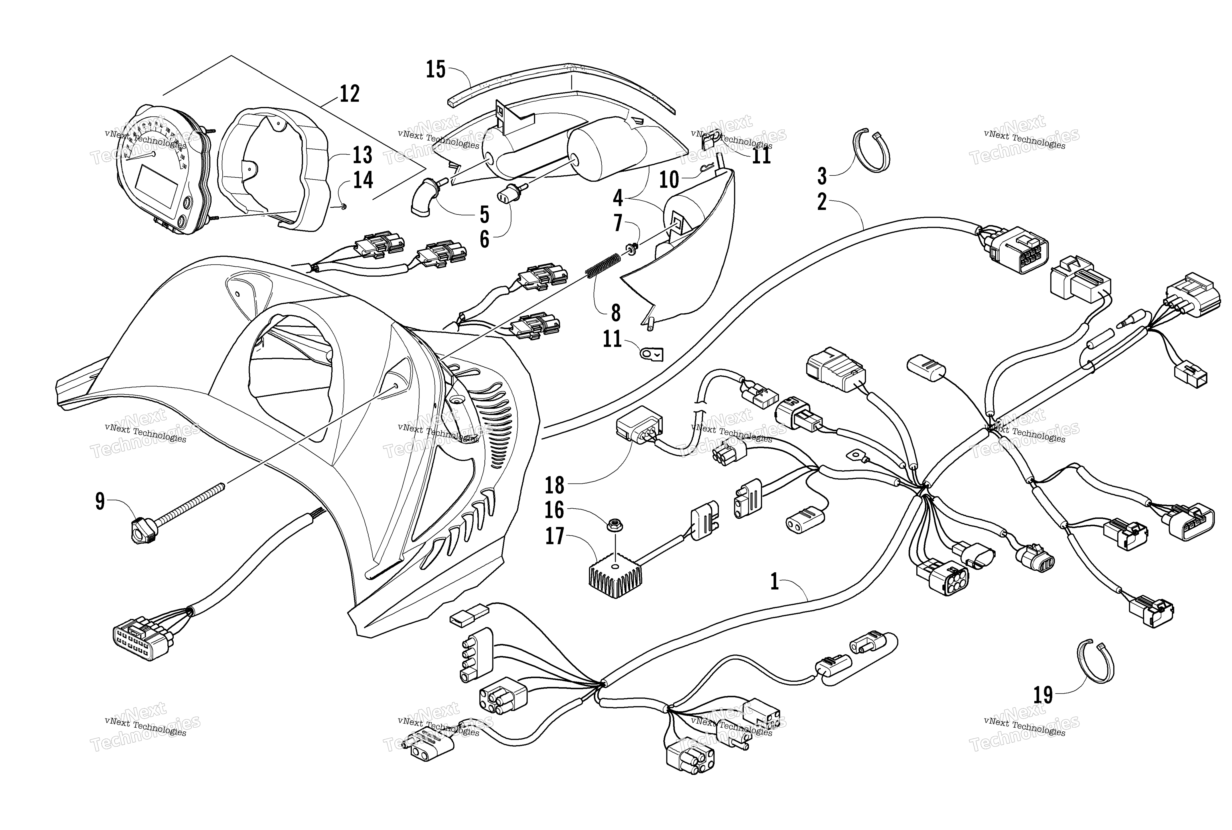 Headlight, Instruments, и Wiring Assemblies