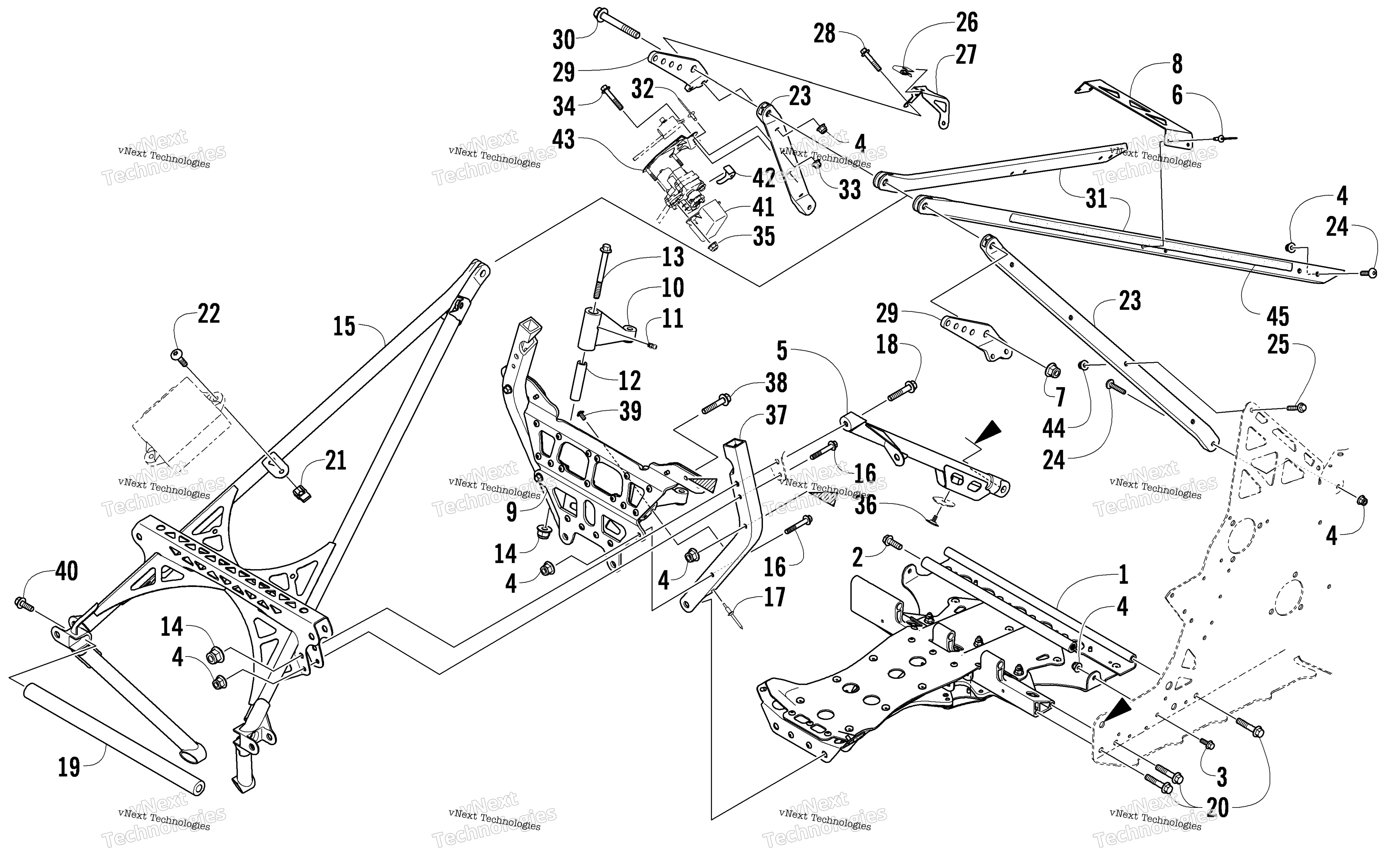 Передняя часть Frame And Steering Support Assembly