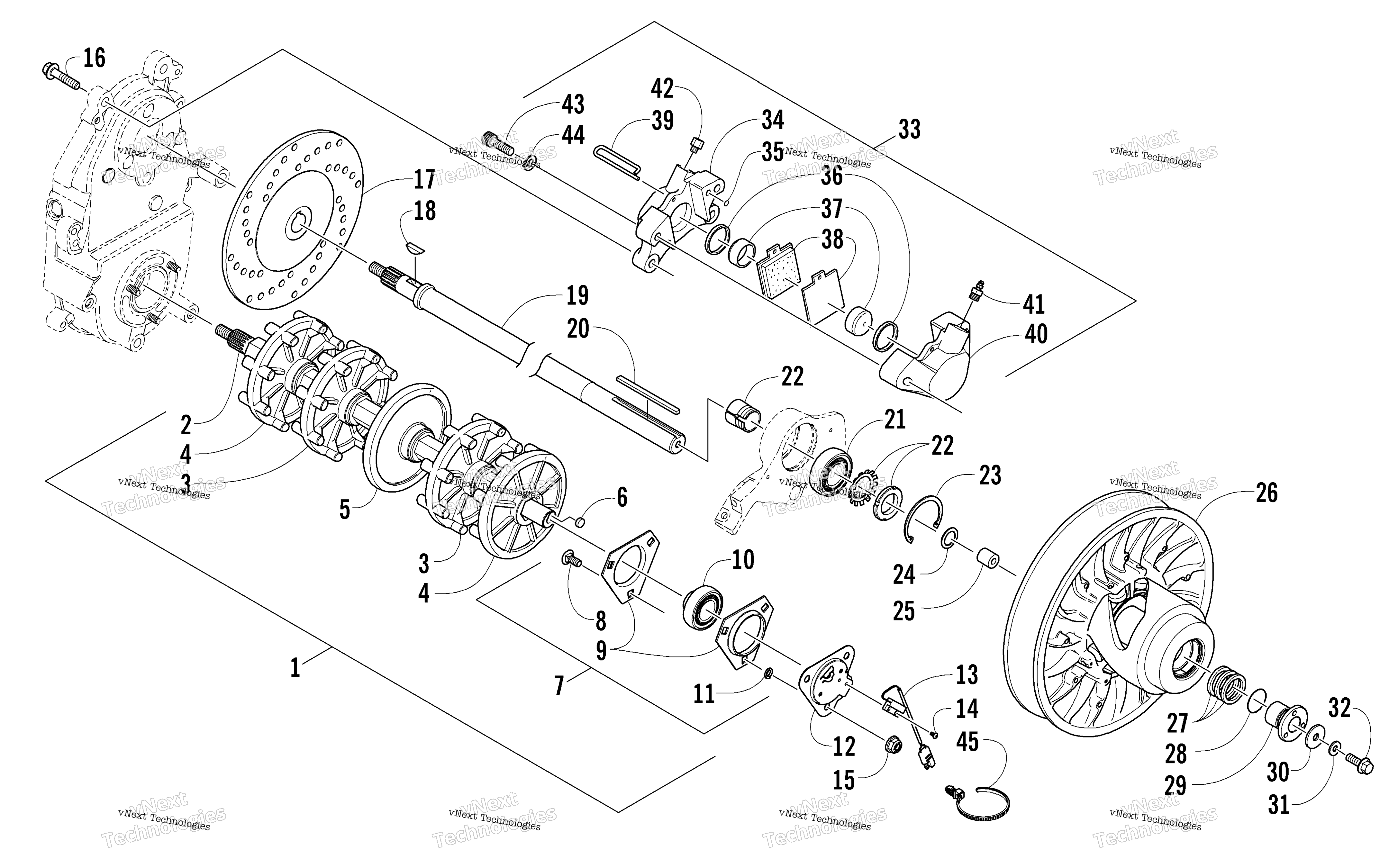 Привод Train Shafts And Brake Assemblies