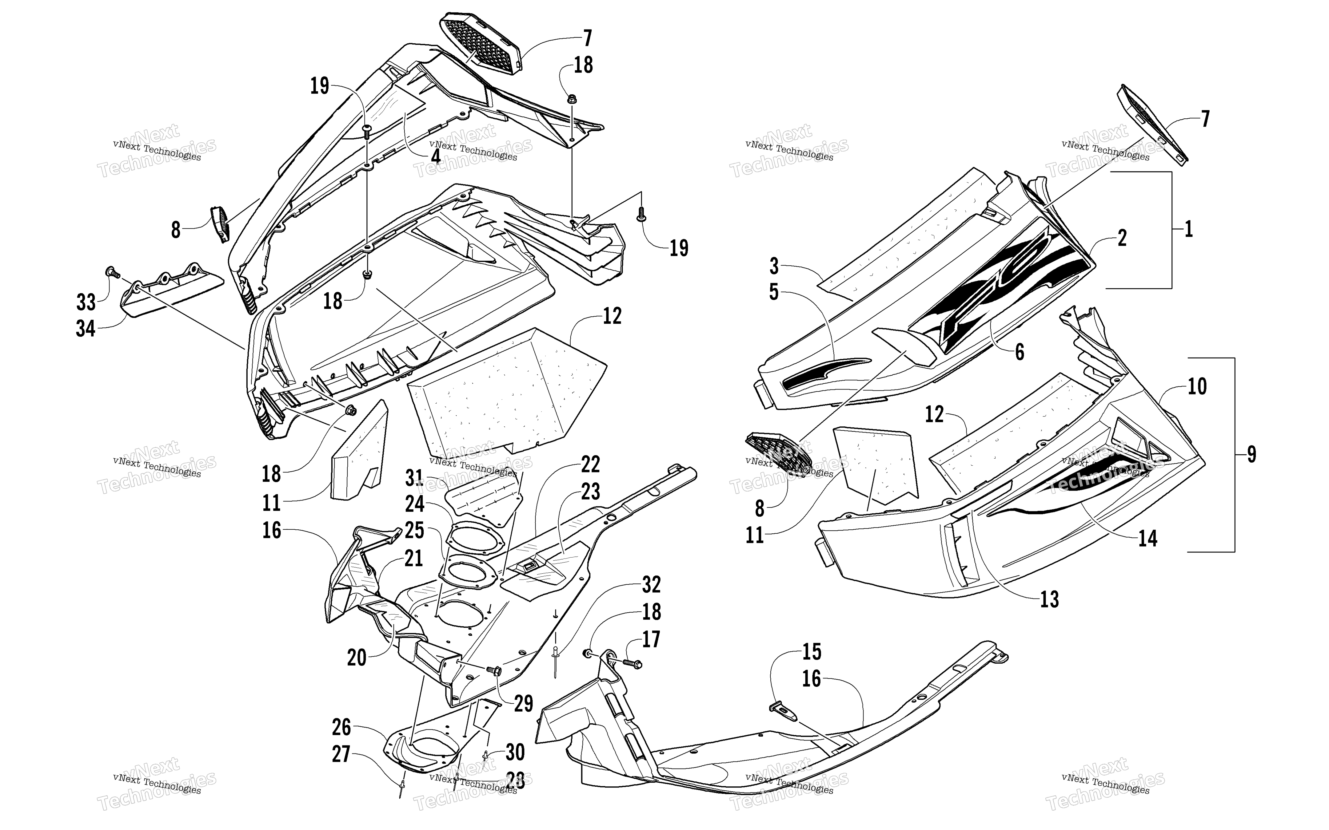 Skid Plate и Side панель узел