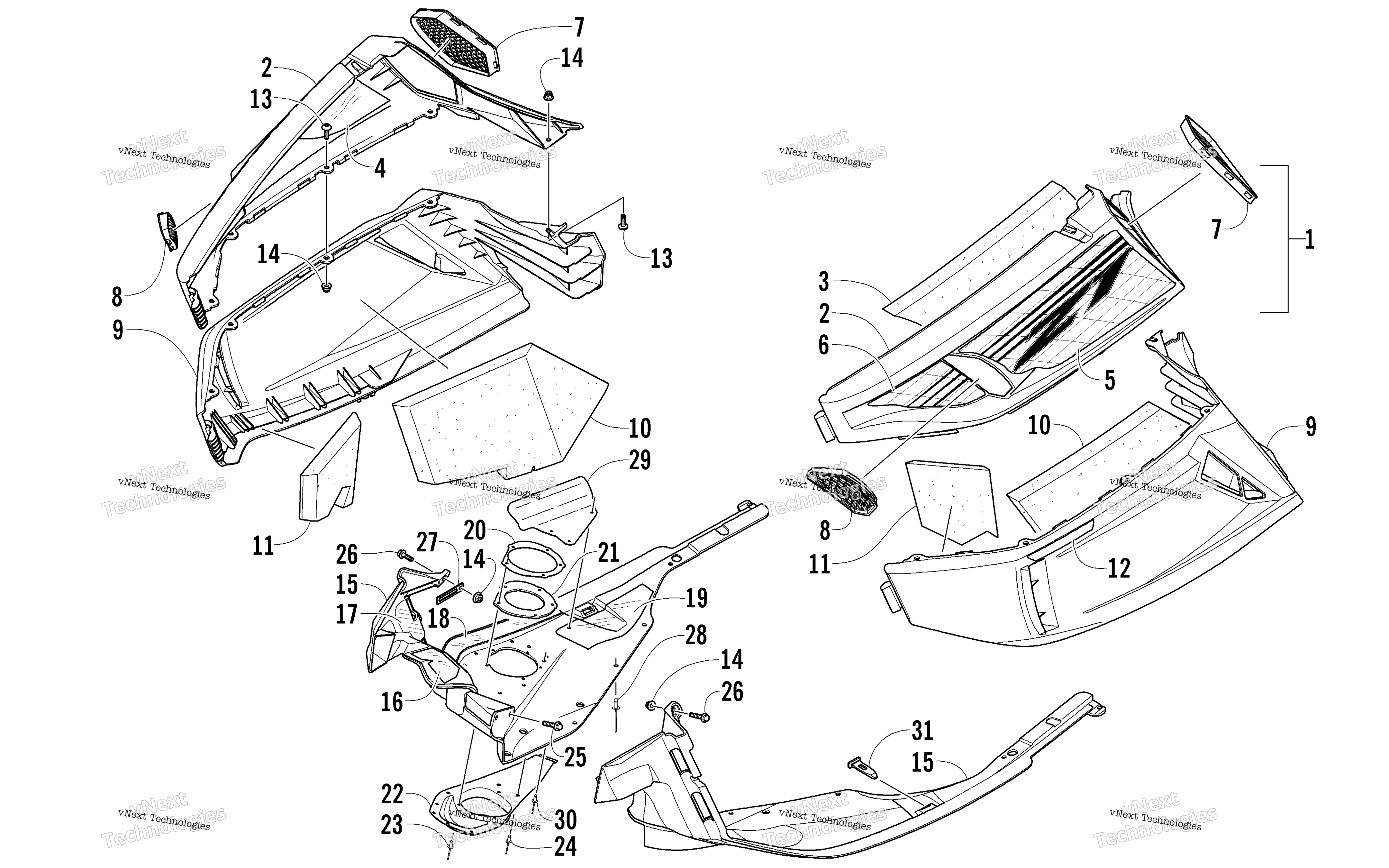 Skid Plate и Side панель узел