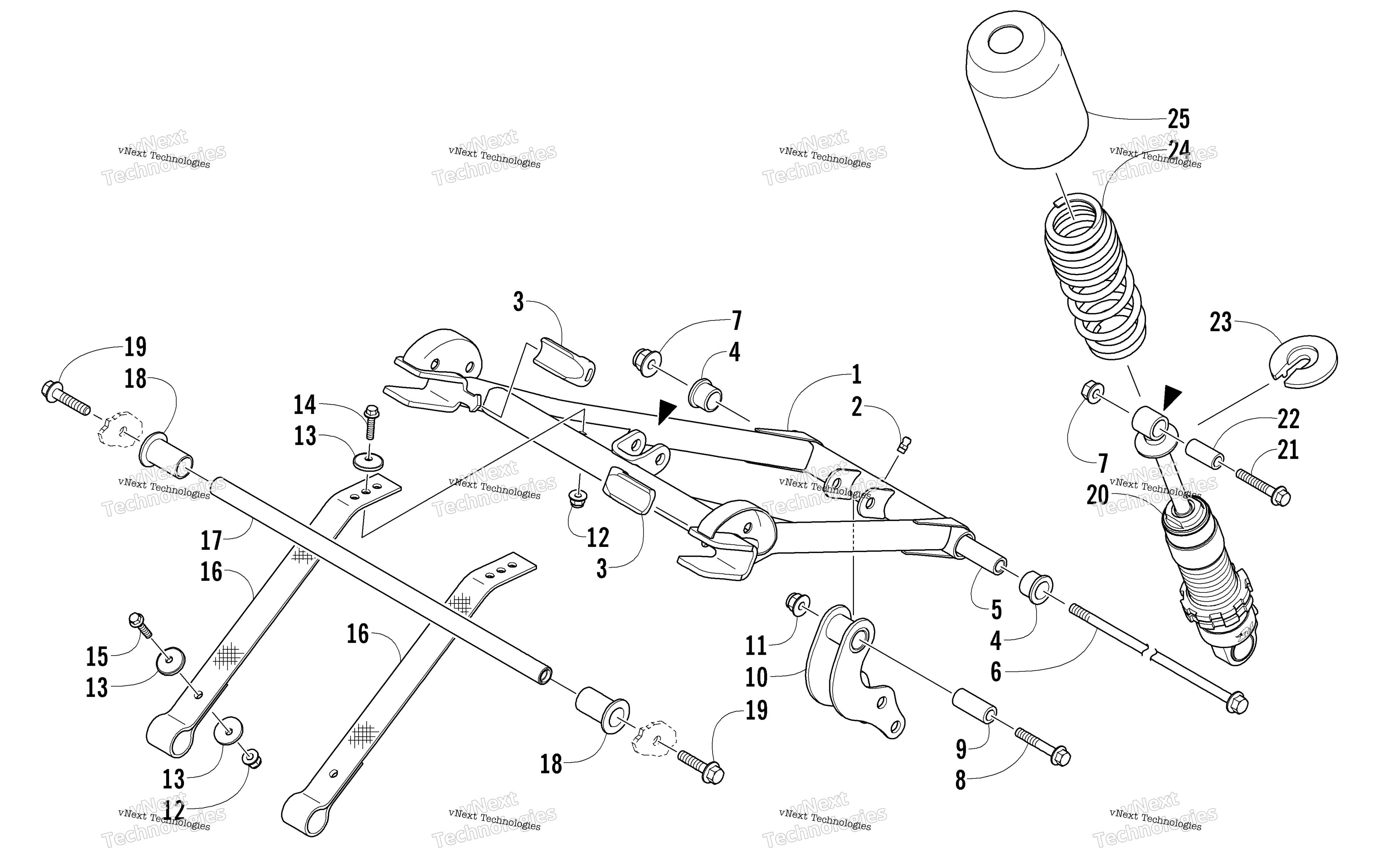 Задняя часть Suspension Front Arm Assembly