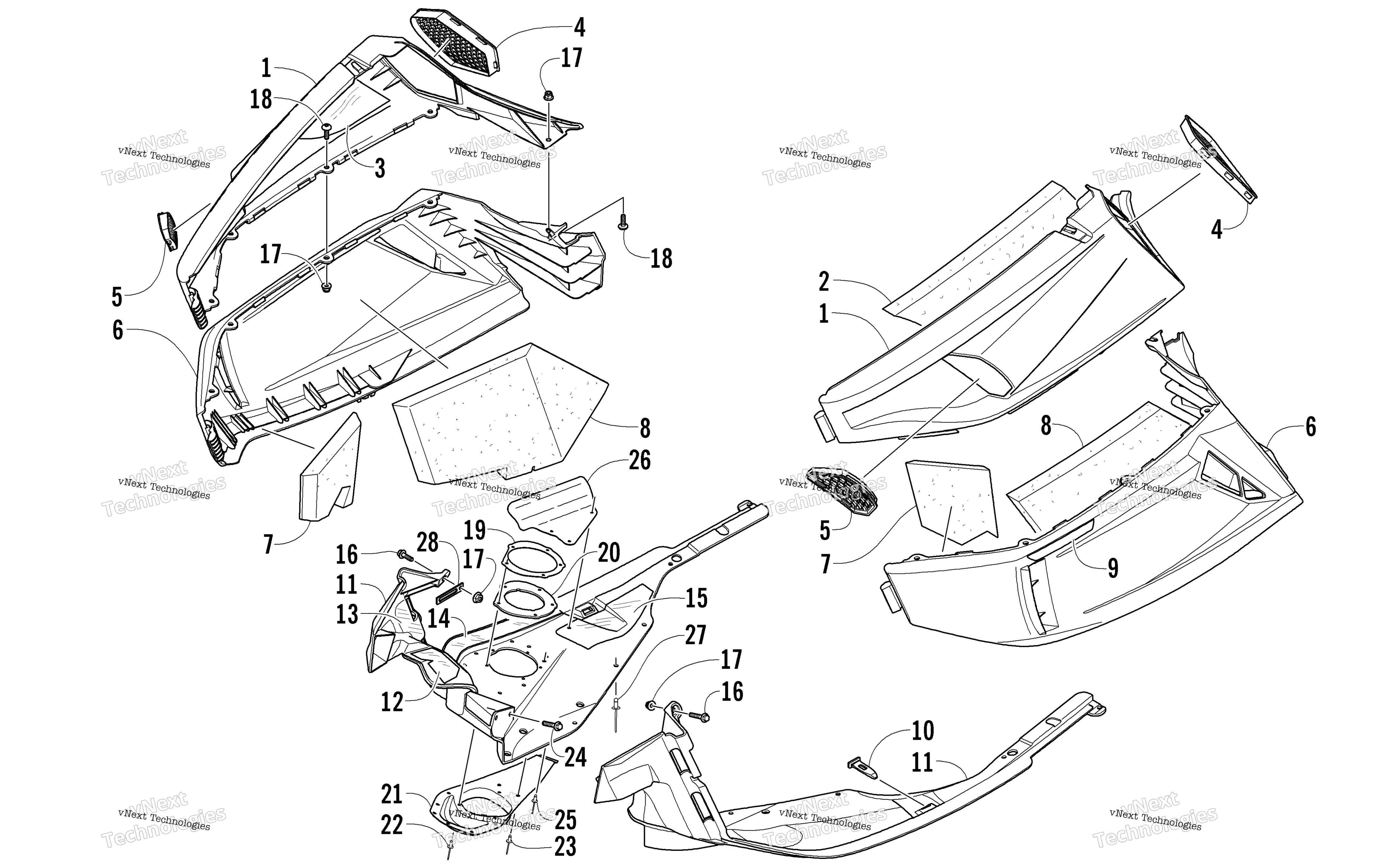 Skid Plate и Side панель узел