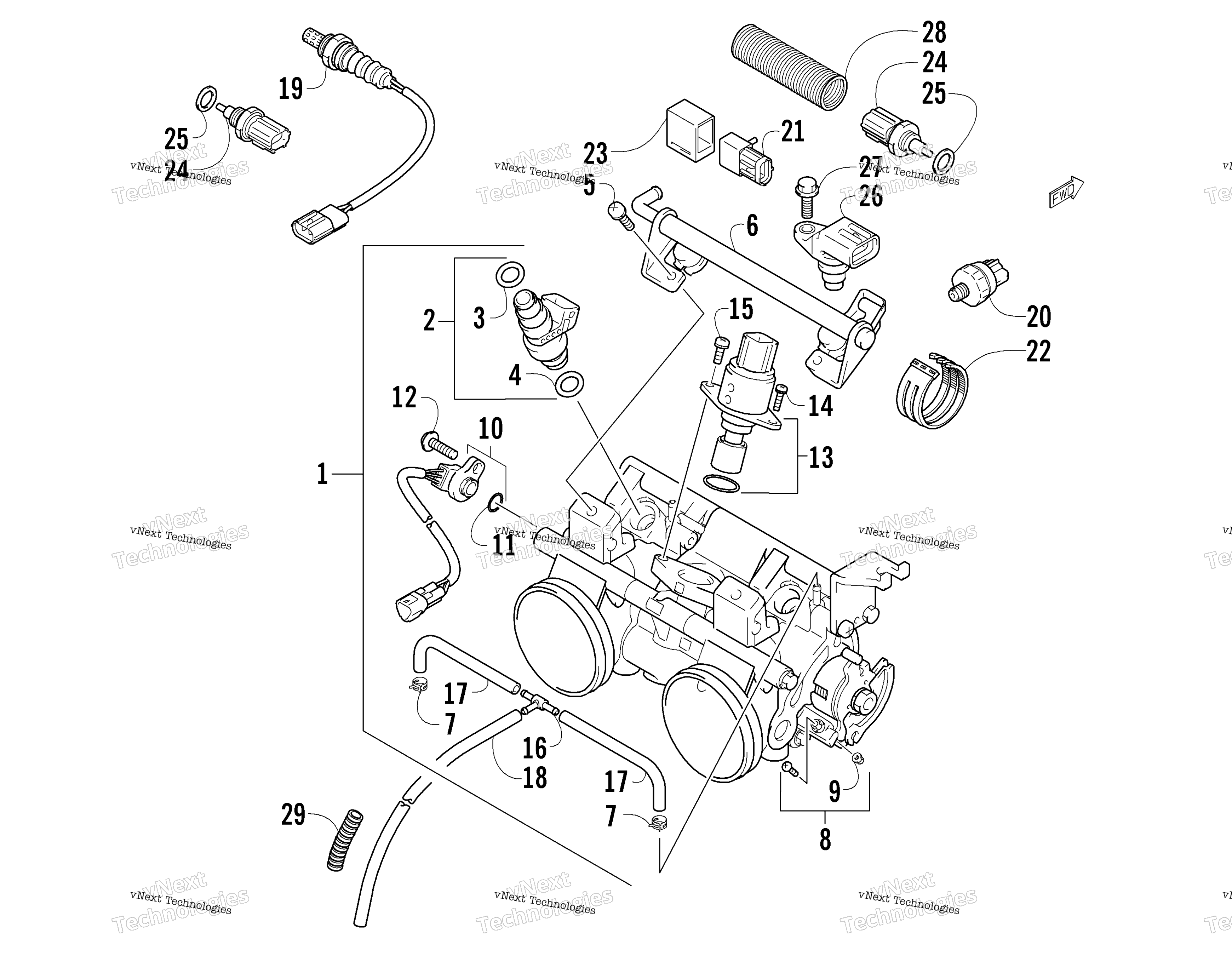 Дроссель Body Assembly