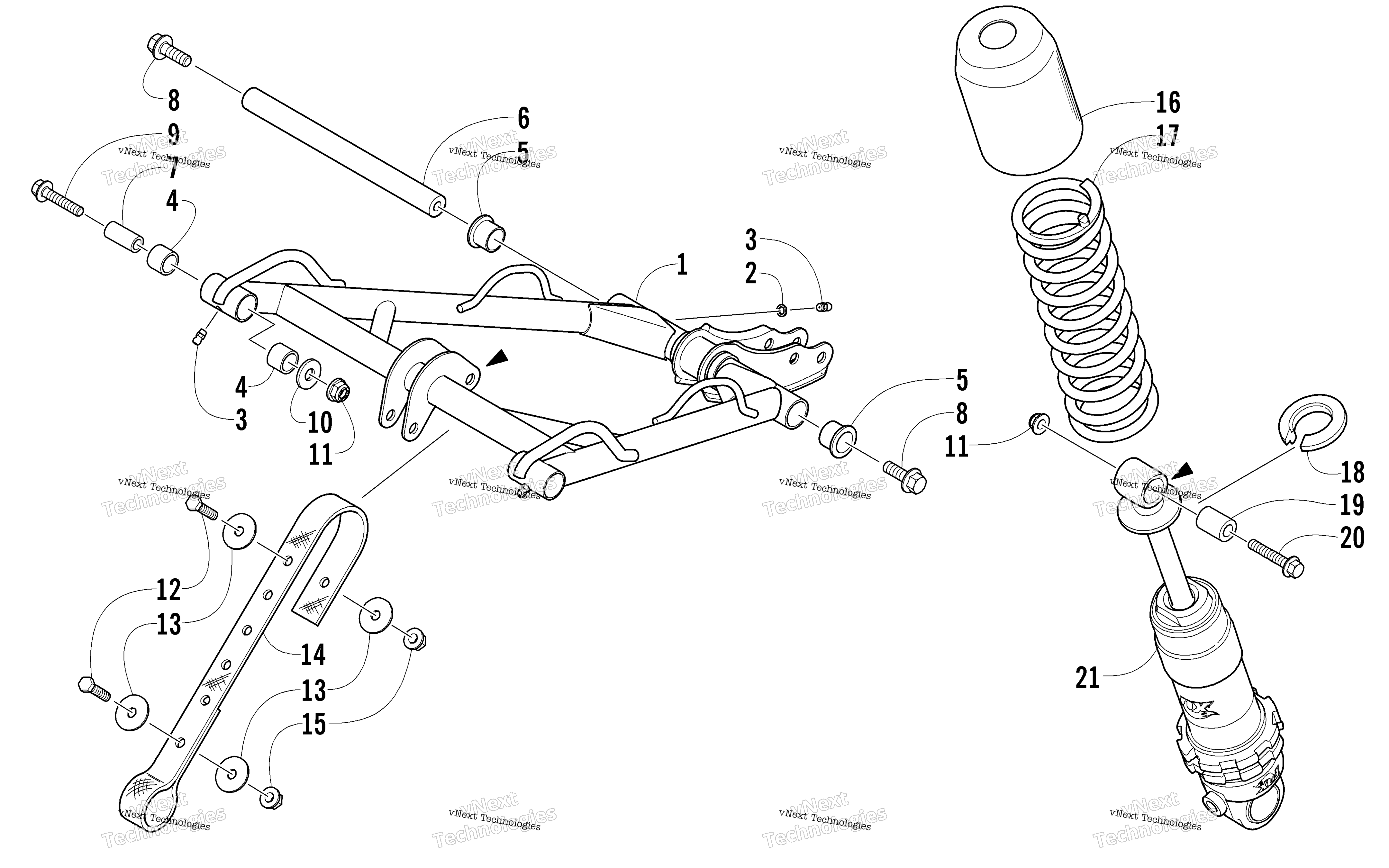 Задняя часть Suspension Front Arm Assembly