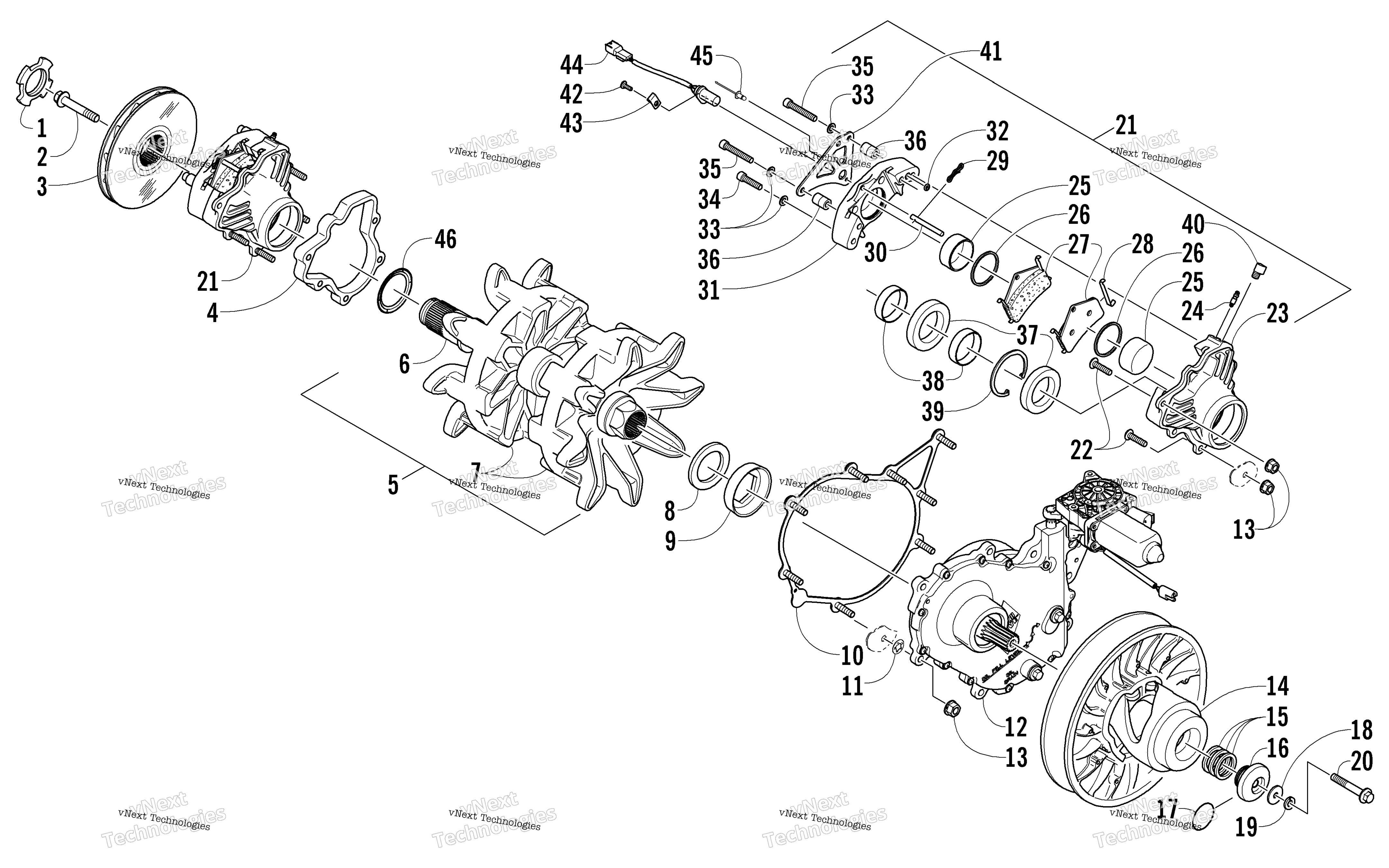 Привод Train Shaft And Brake Assemblies