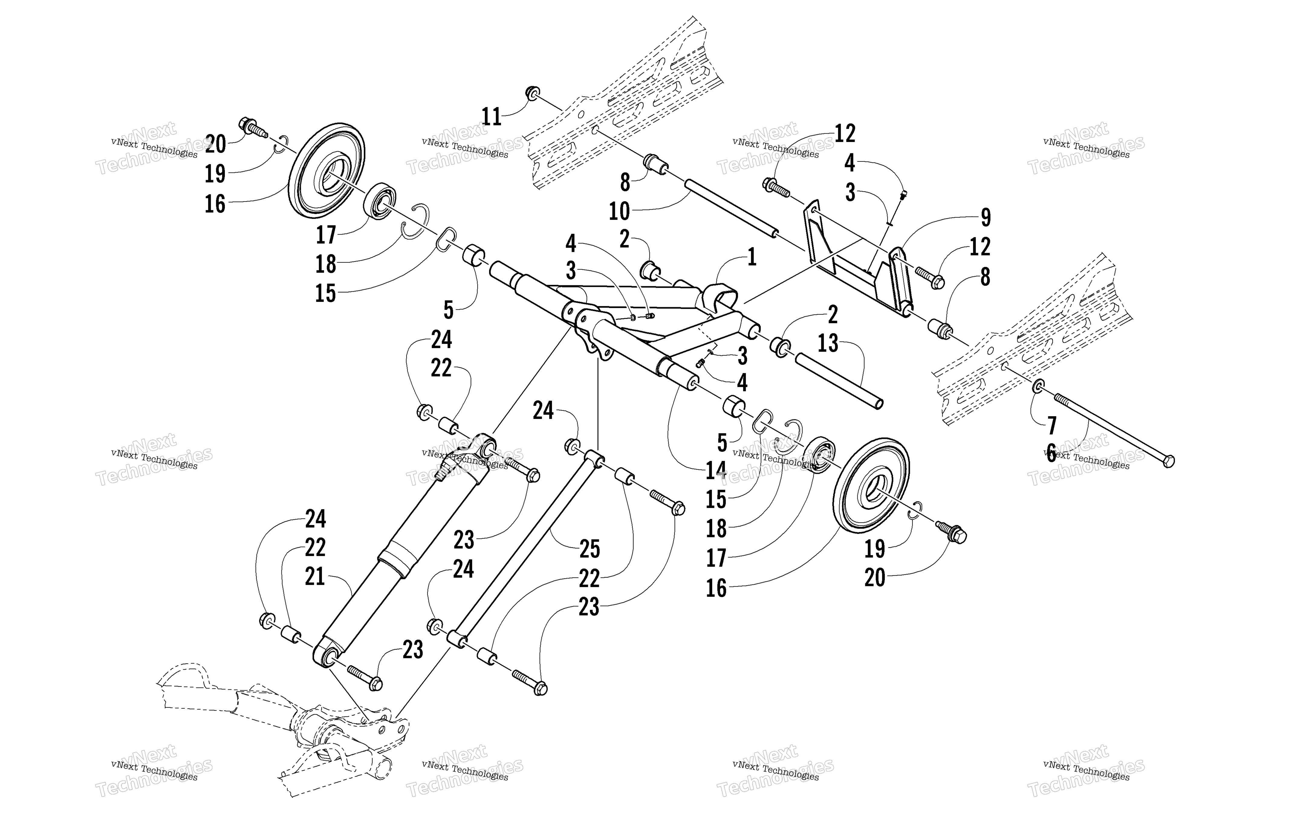 Задняя часть Suspension Rear Arm Assembly