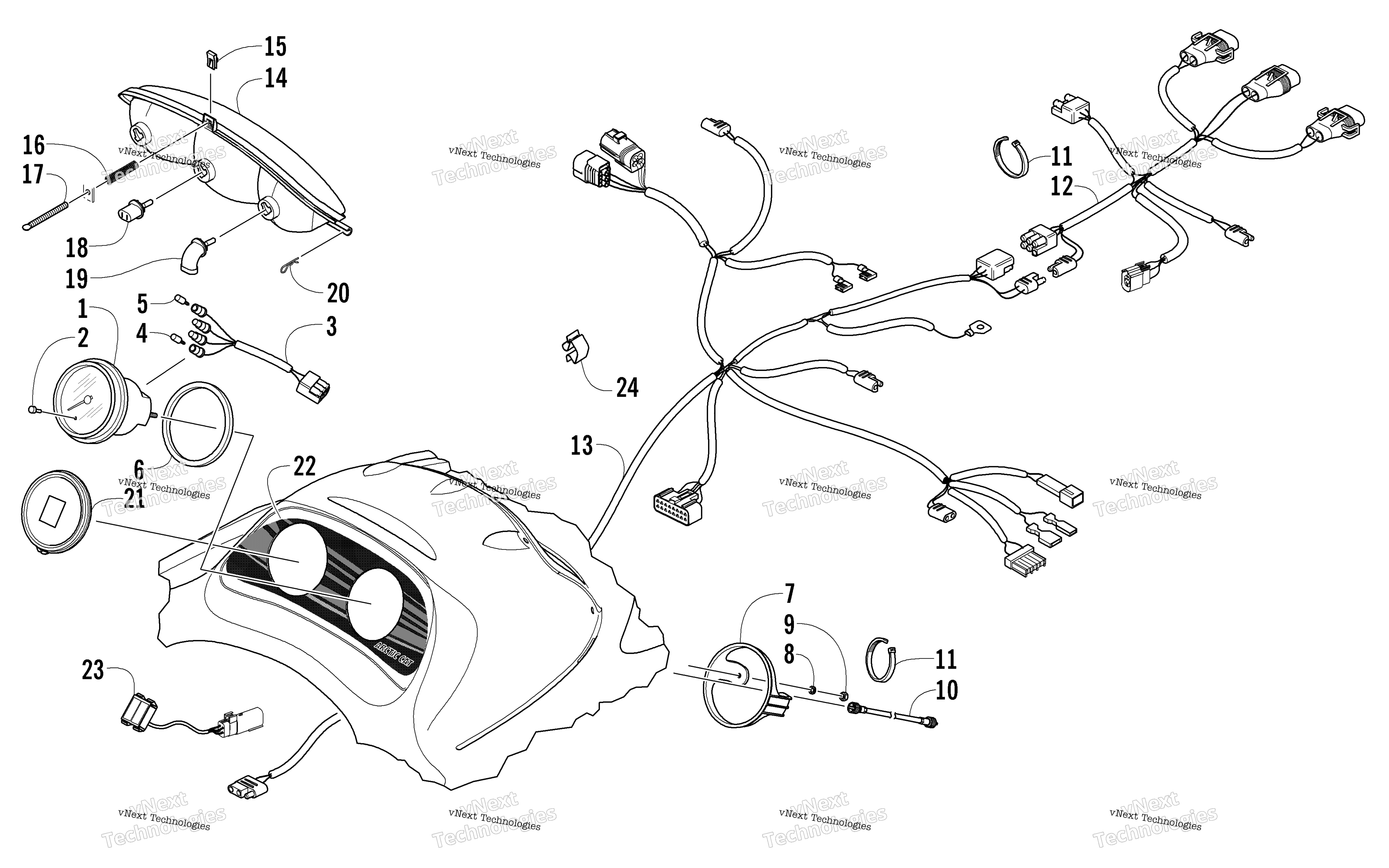 Headlight, Instruments, и Wiring Assemblies