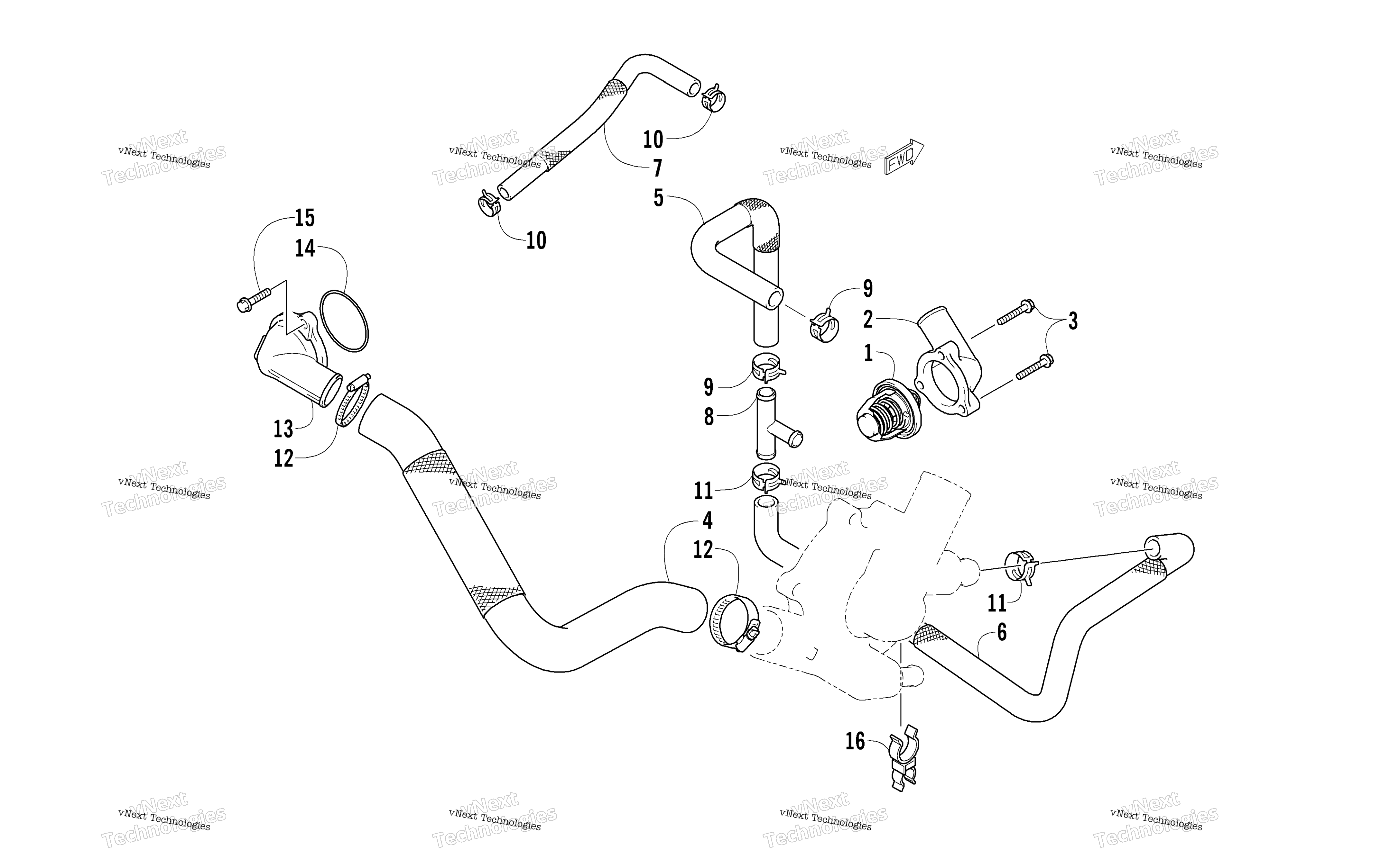 Система охлаждения Hose Assembly