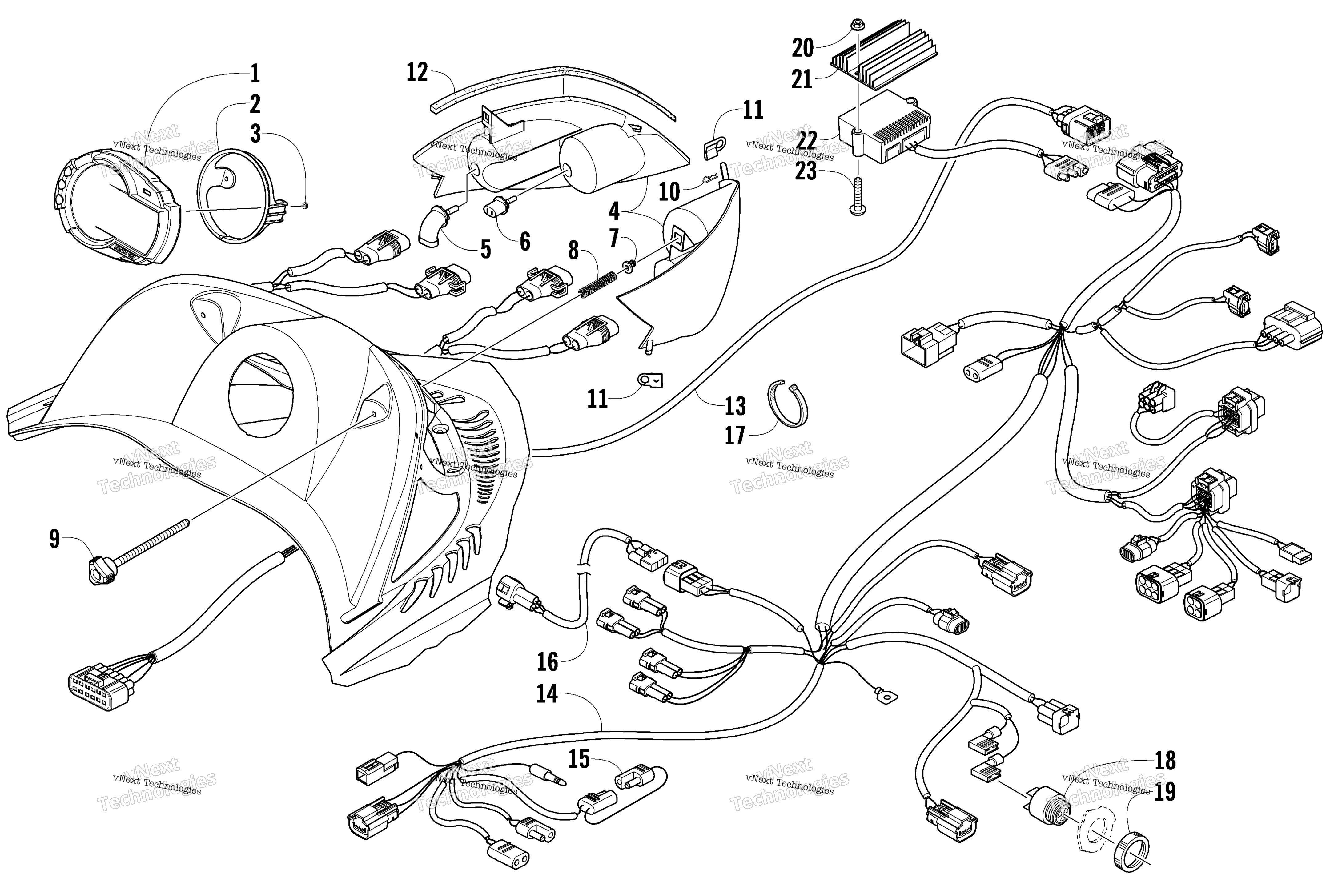 Headlight, Instruments, и Wiring Assemblies