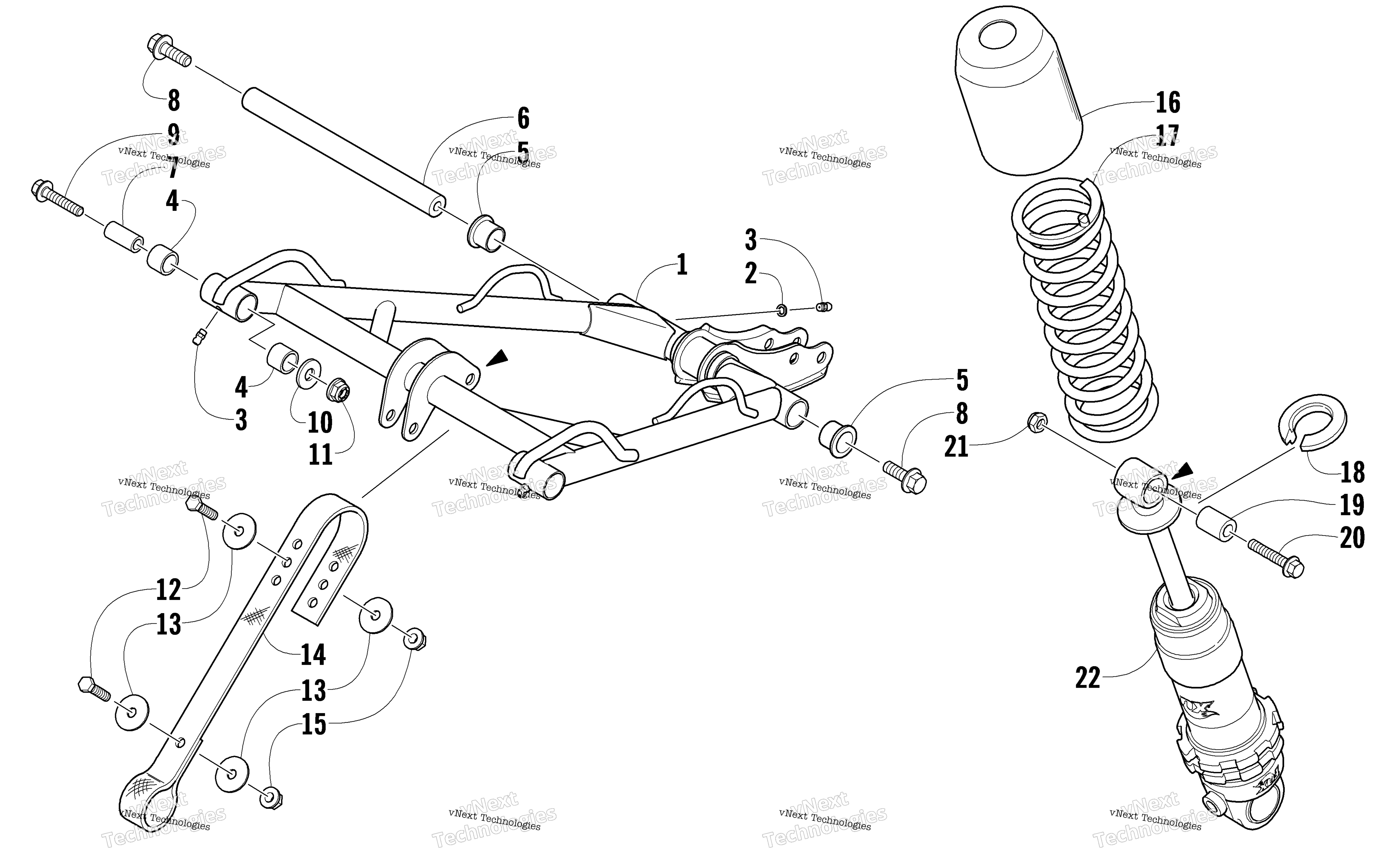 Задняя часть Suspension Front Arm Assembly