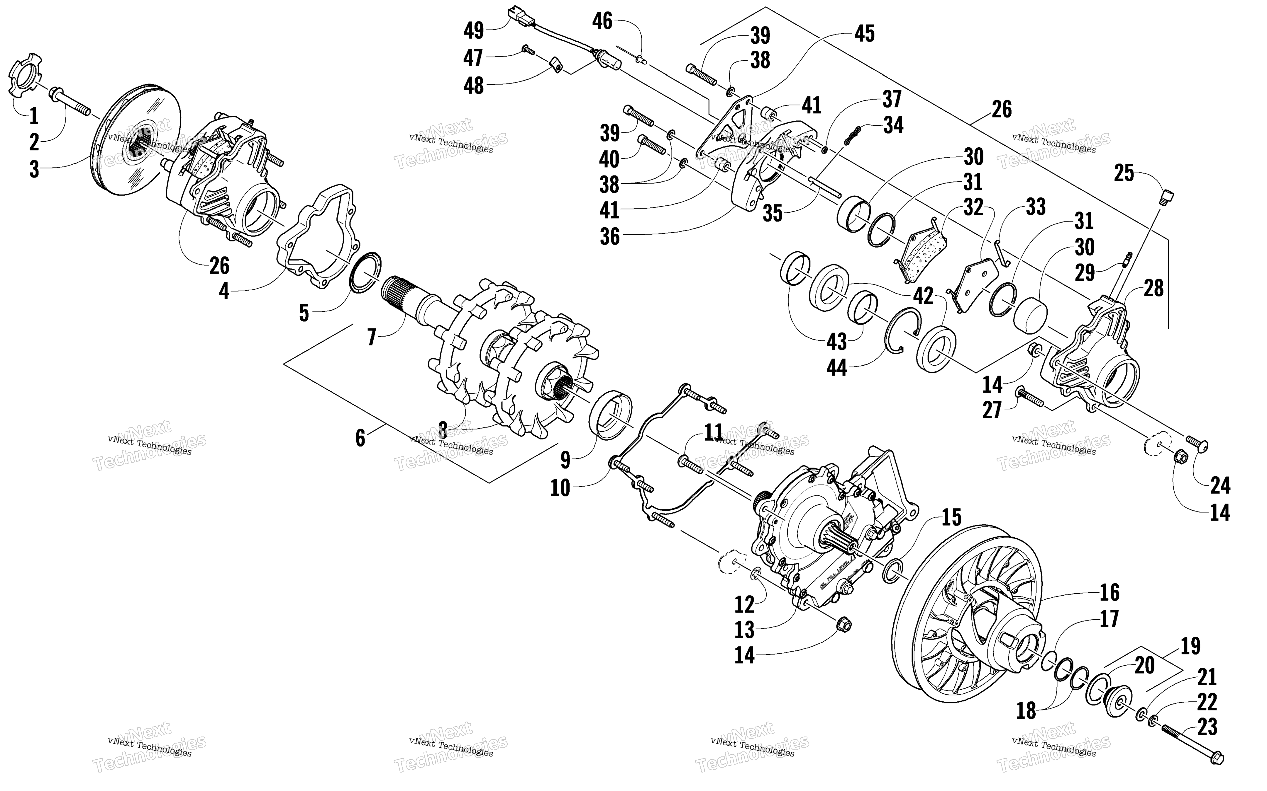 Привод Train Shaft And Brake Assemblies