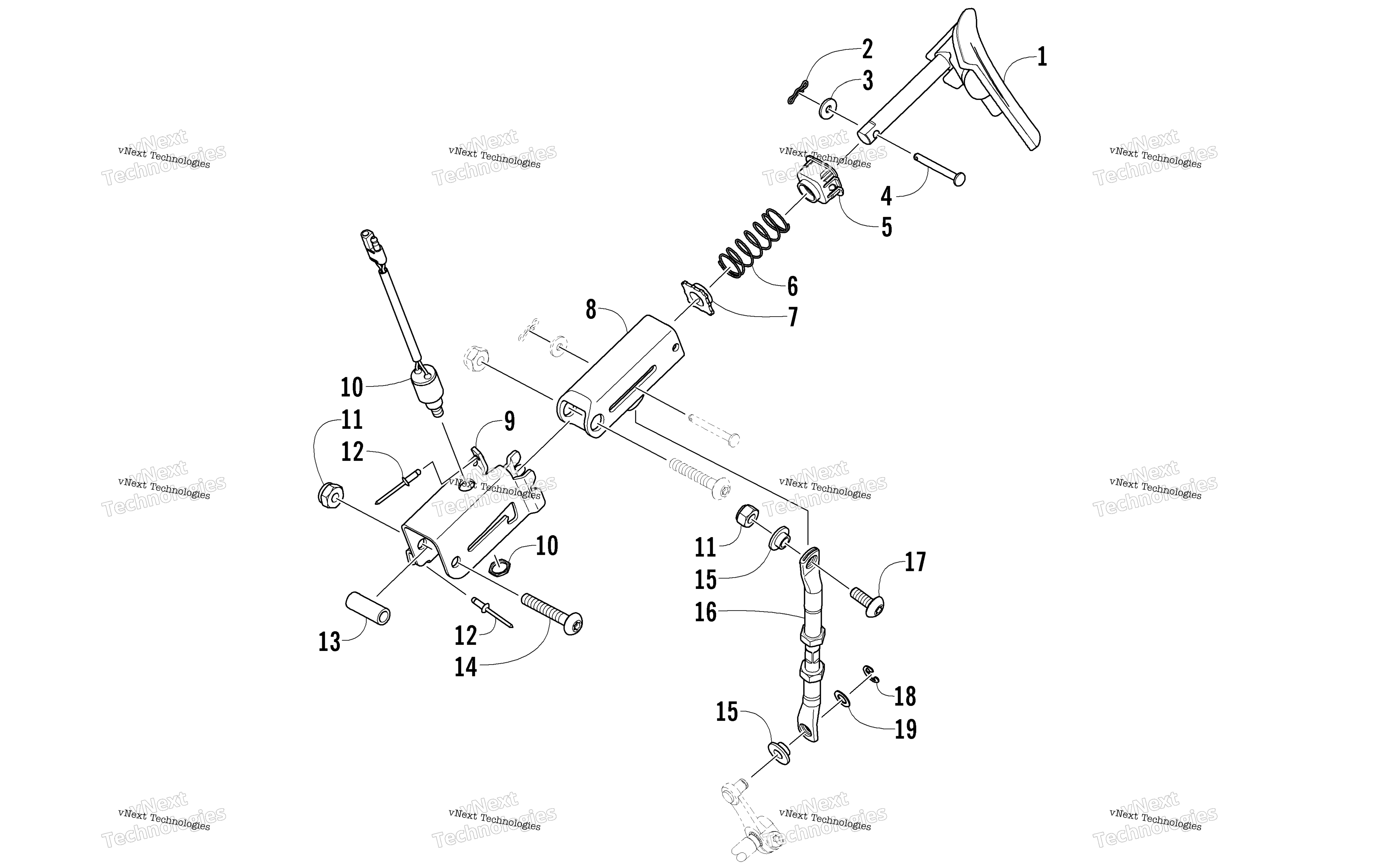 Задняя передача SHIFT LEVER ASSEMBLY