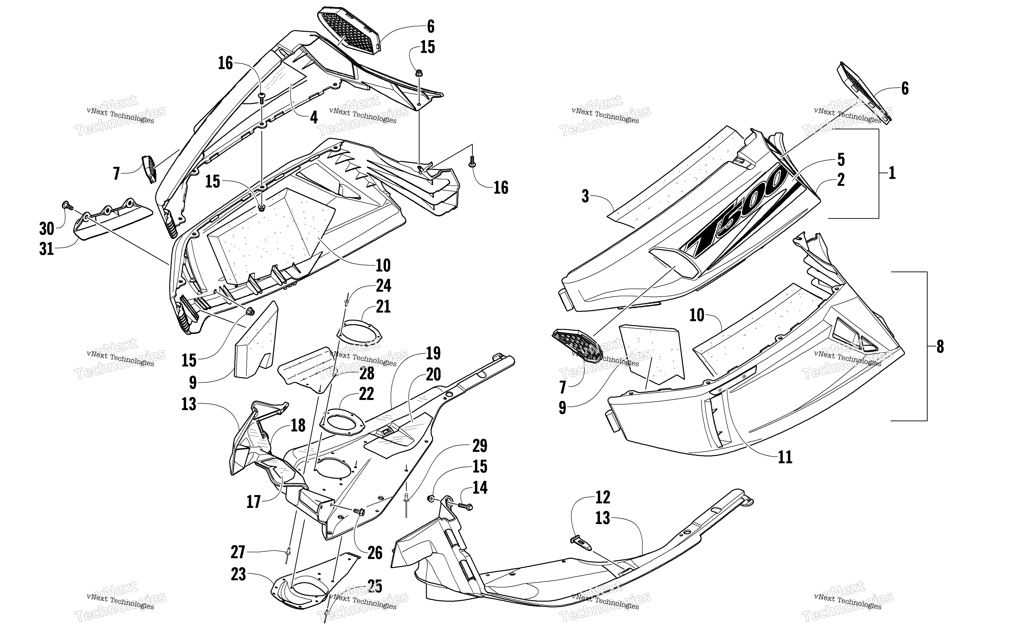 Skid Plate и Side панель узел