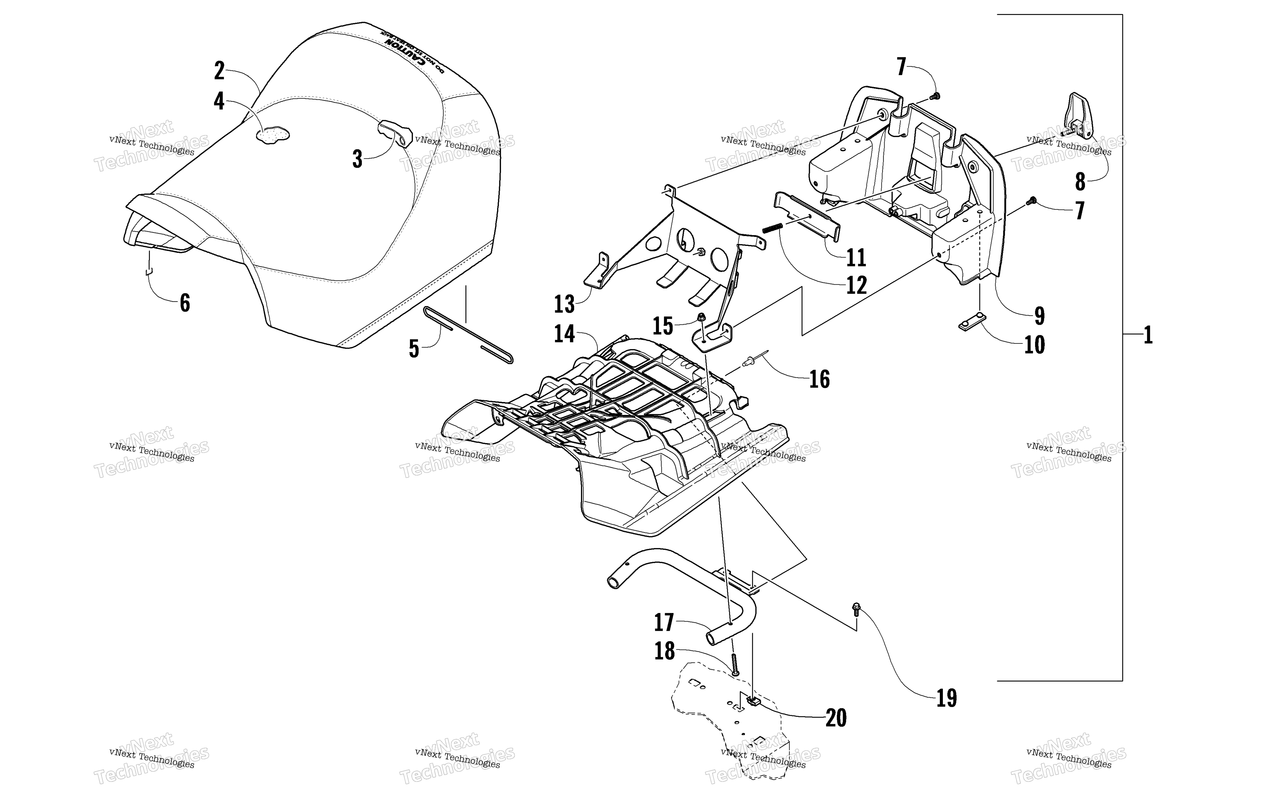 Передняя часть Seat Assembly
