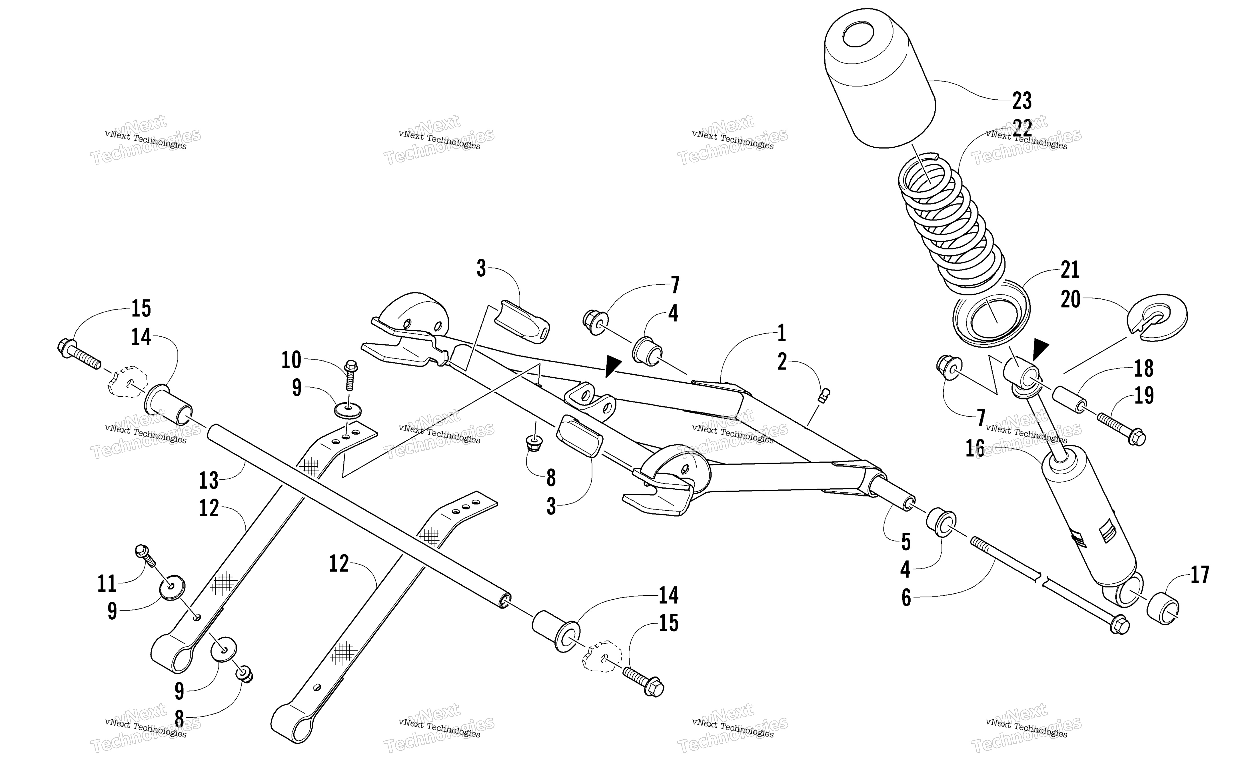Задняя часть Suspension Front Arm Assembly