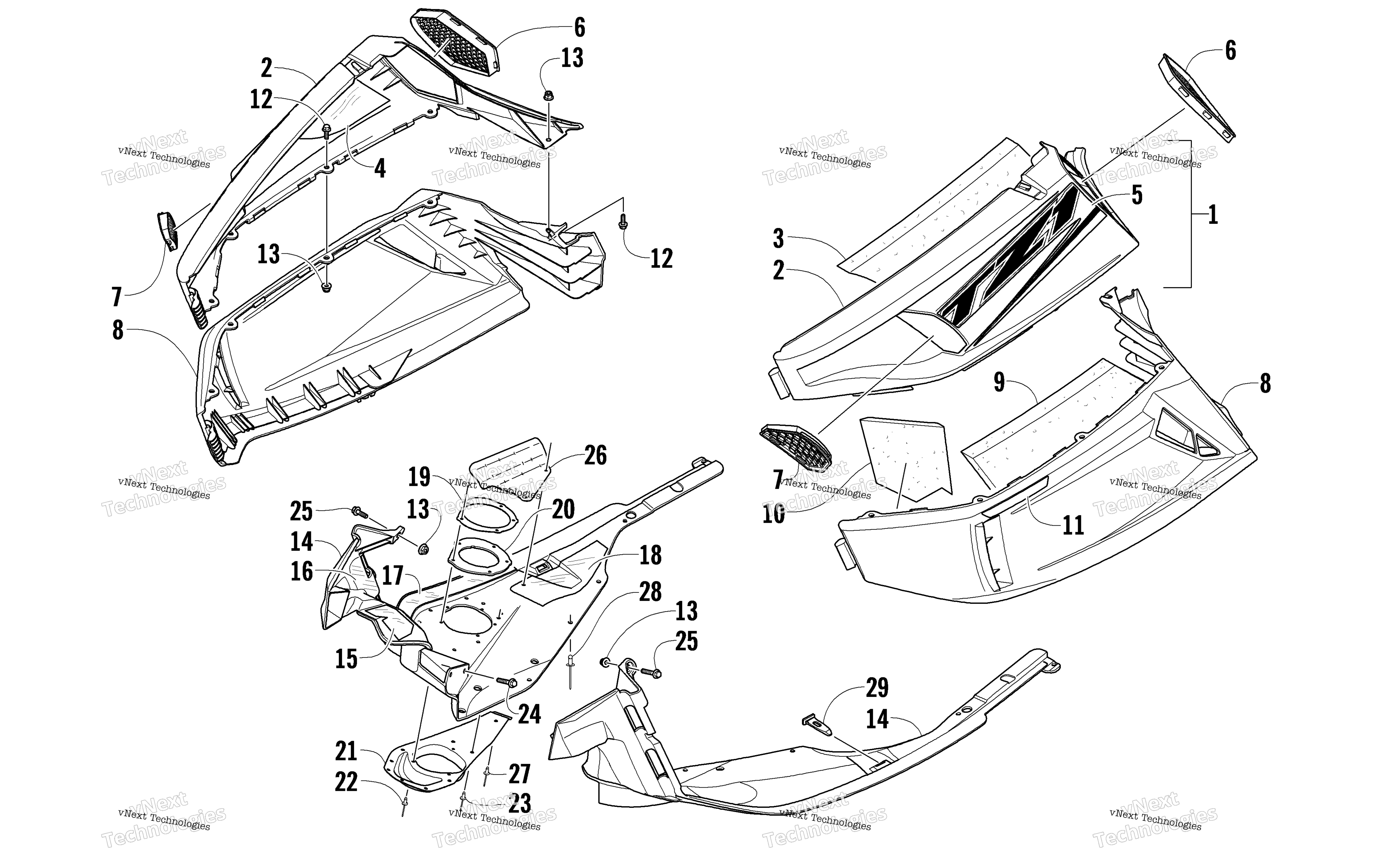 Skid Plate и Side панель узел