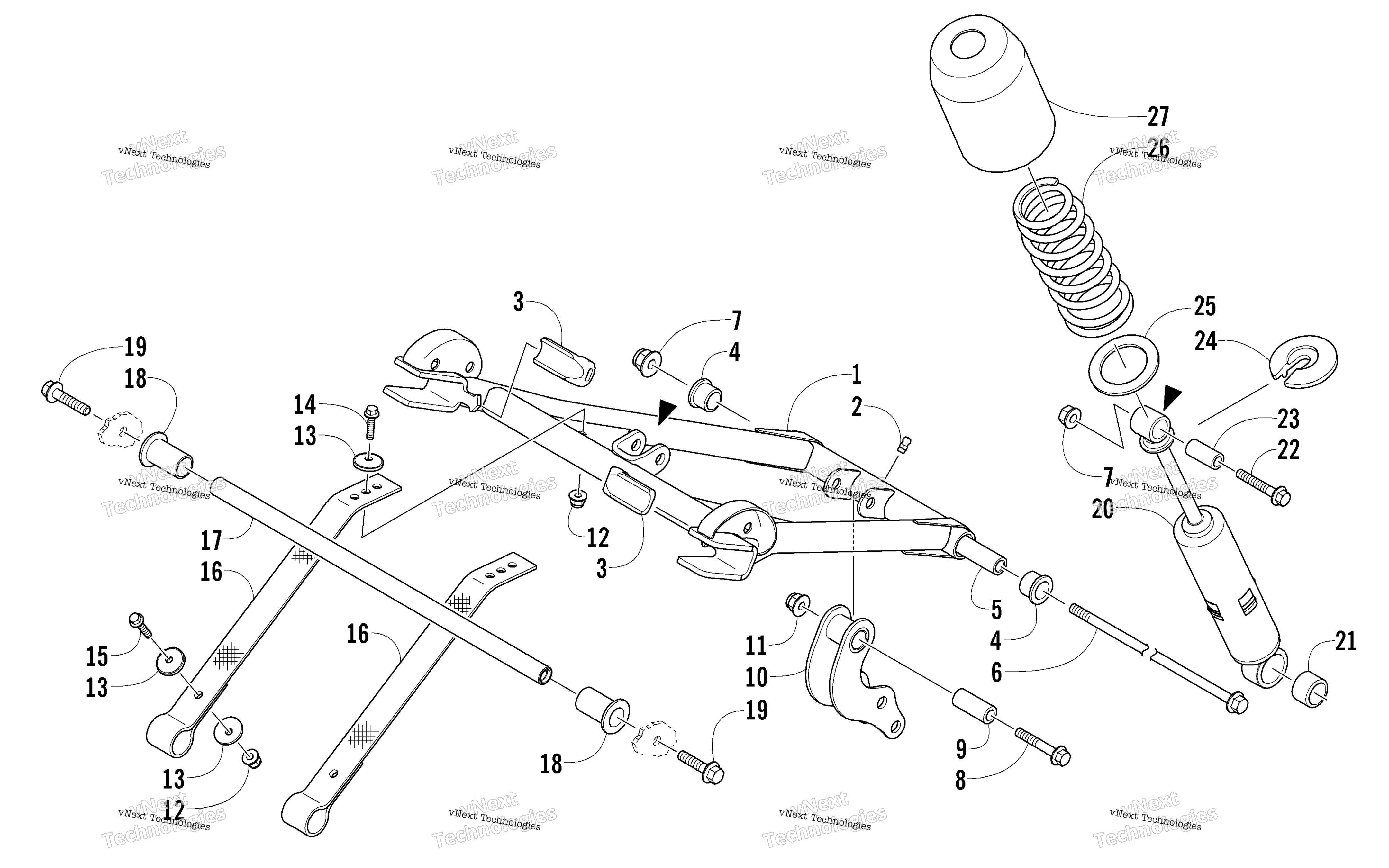 Задняя часть Suspension Front Arm Assembly