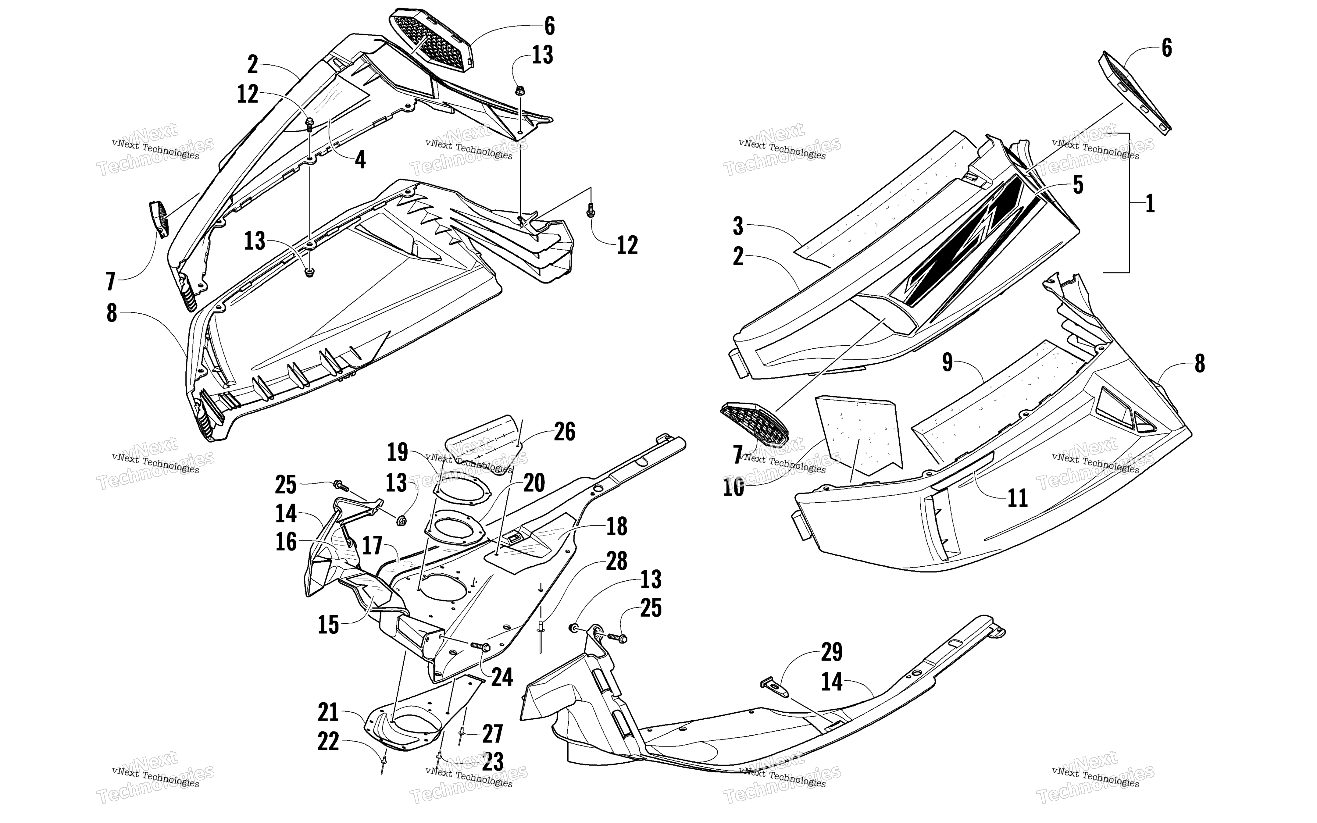 Skid Plate и Side панель узел