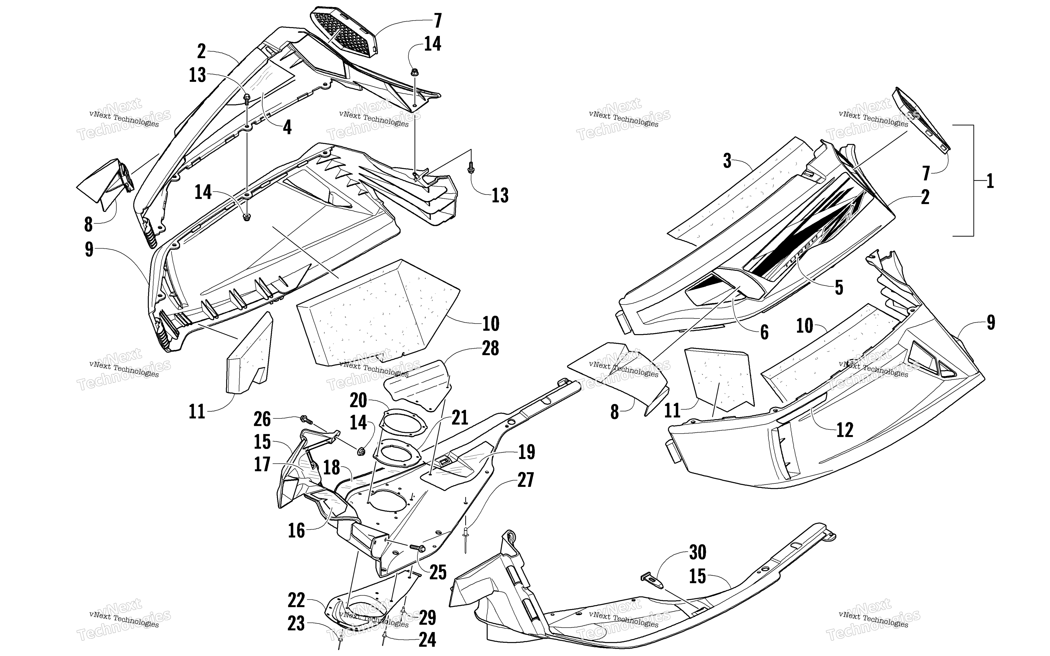 Skid Plate и Side панель узел