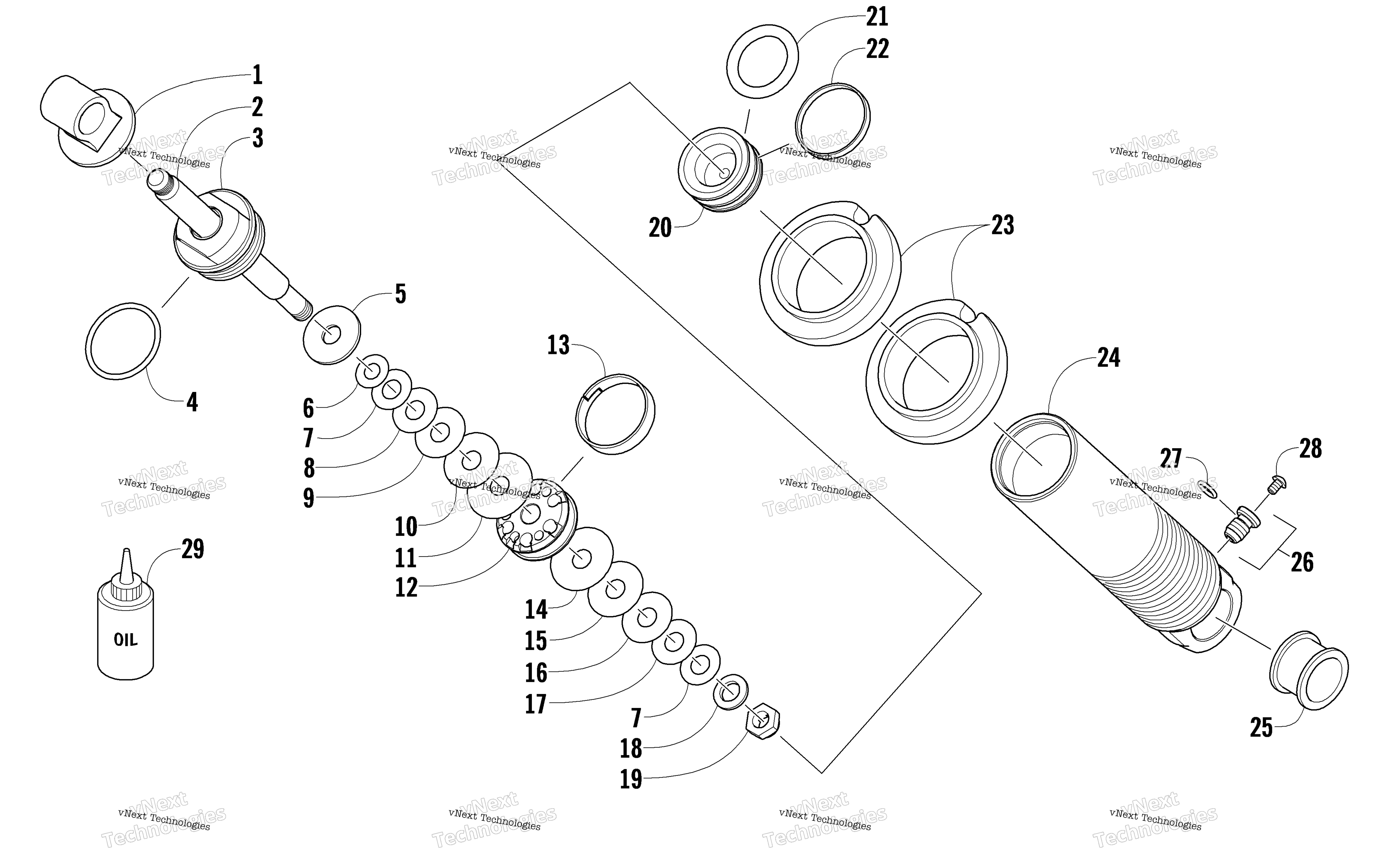 Задняя часть Suspension Front Arm Shock Absorber