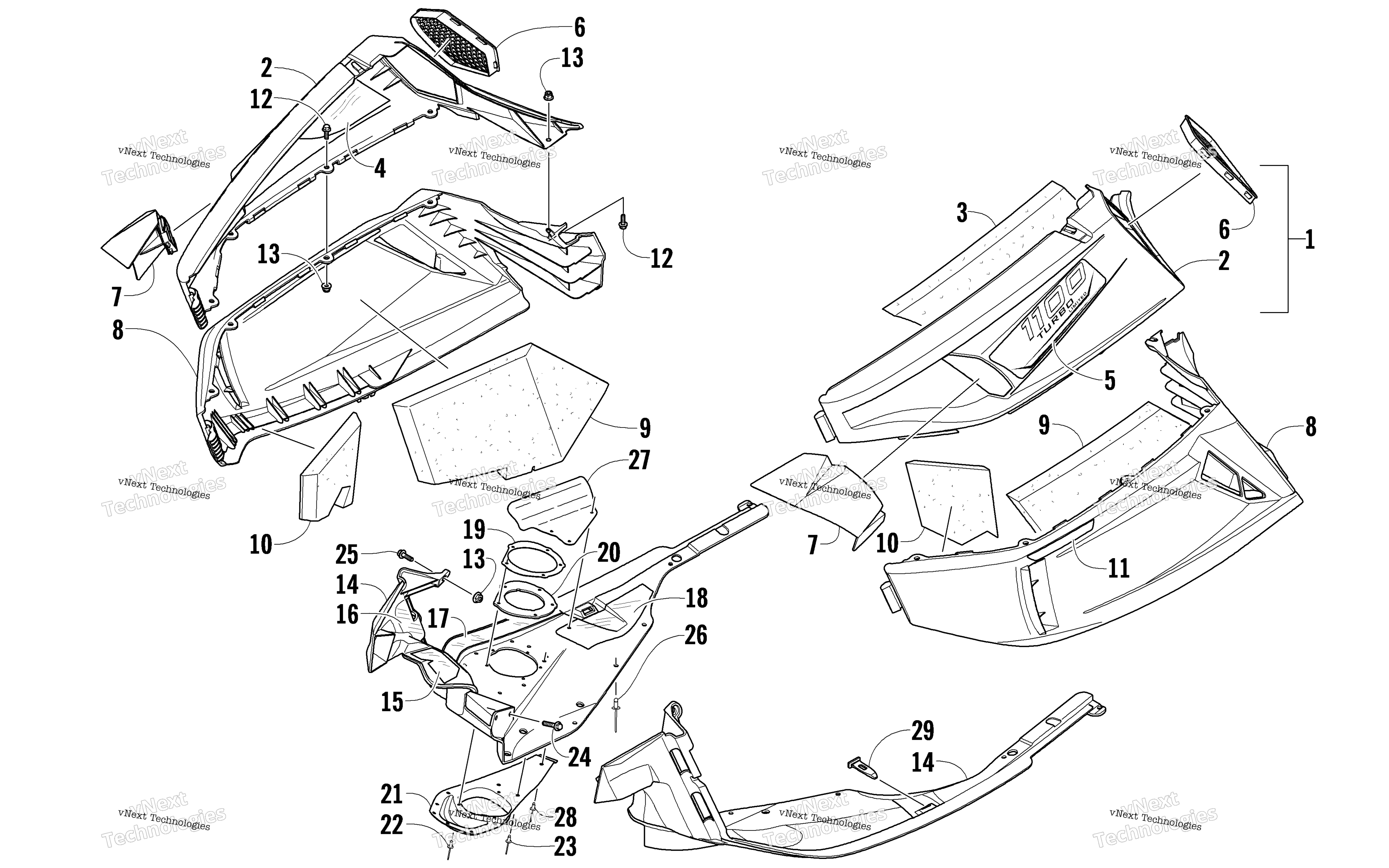 Skid Plate и Side панель узел