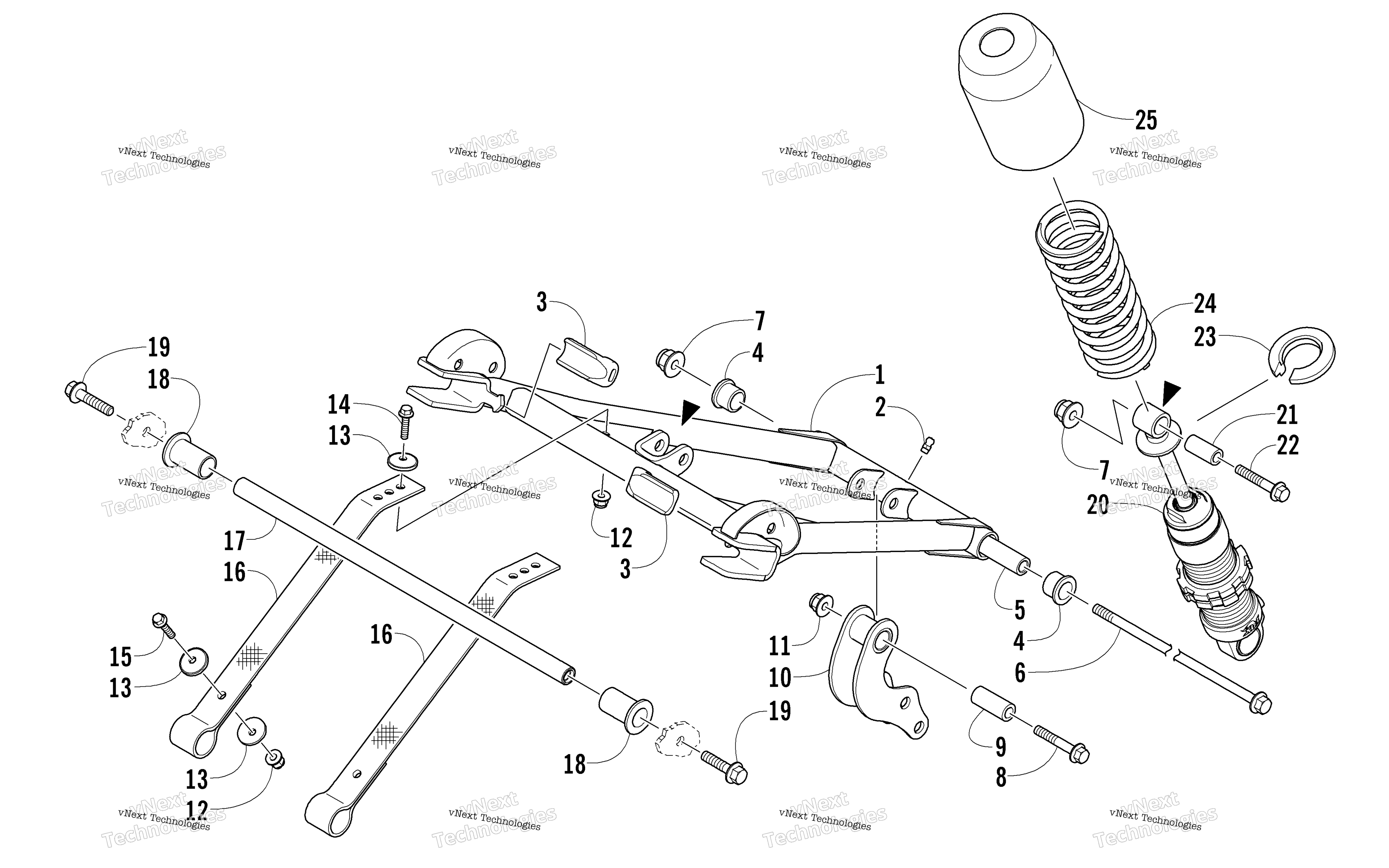 Задняя часть Suspension Front Arm Assembly