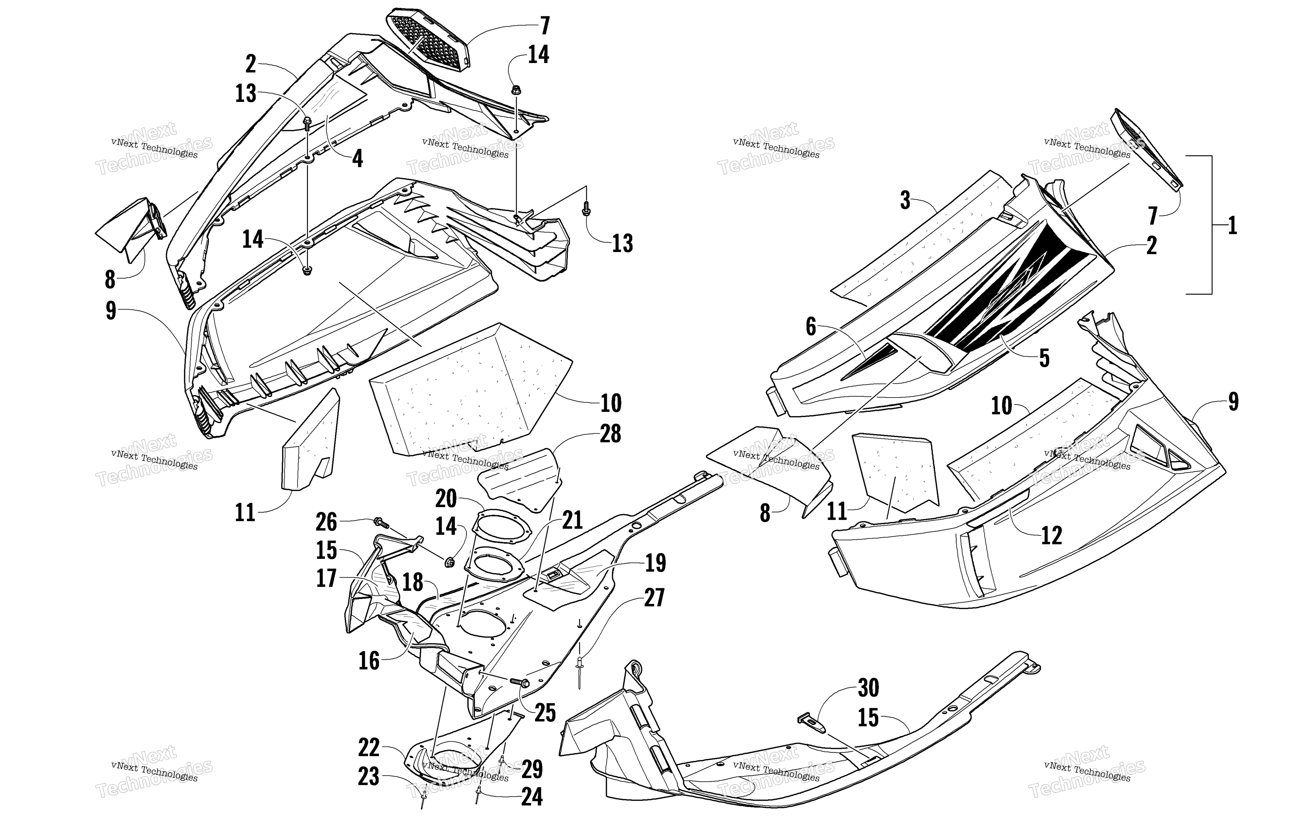 Skid Plate и Side панель узел
