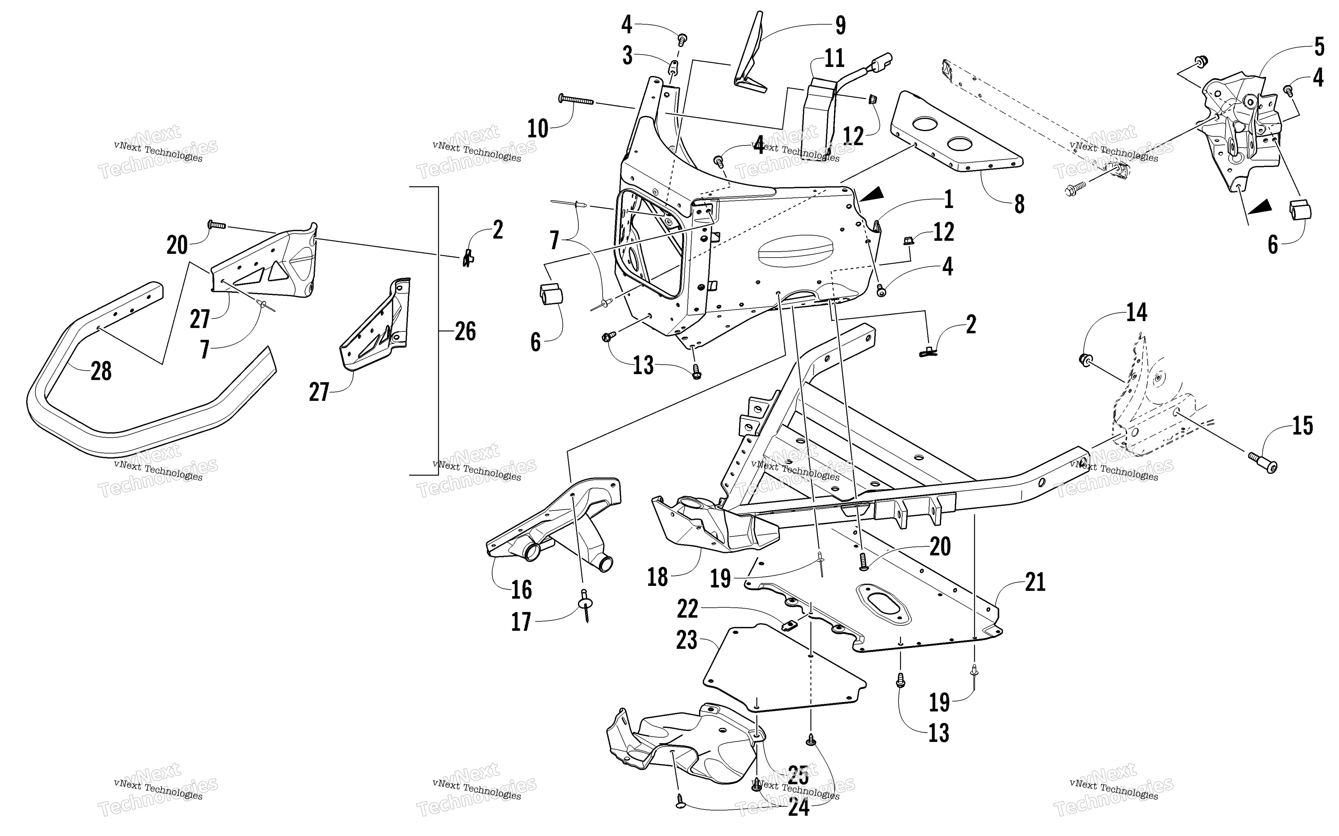 Передняя часть Bumper And Frame Assembly