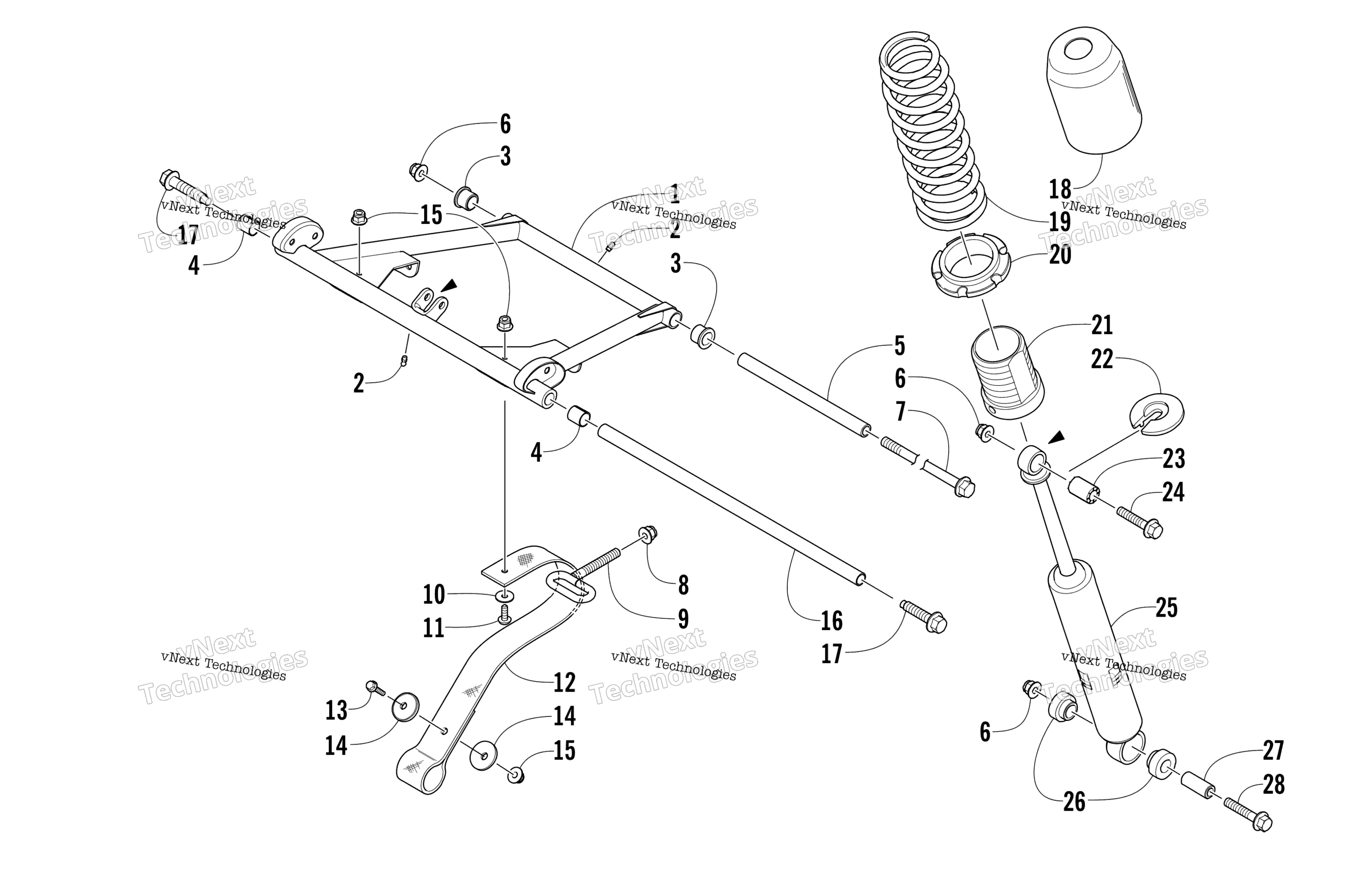 Задняя часть Suspension Front Arm Assembly