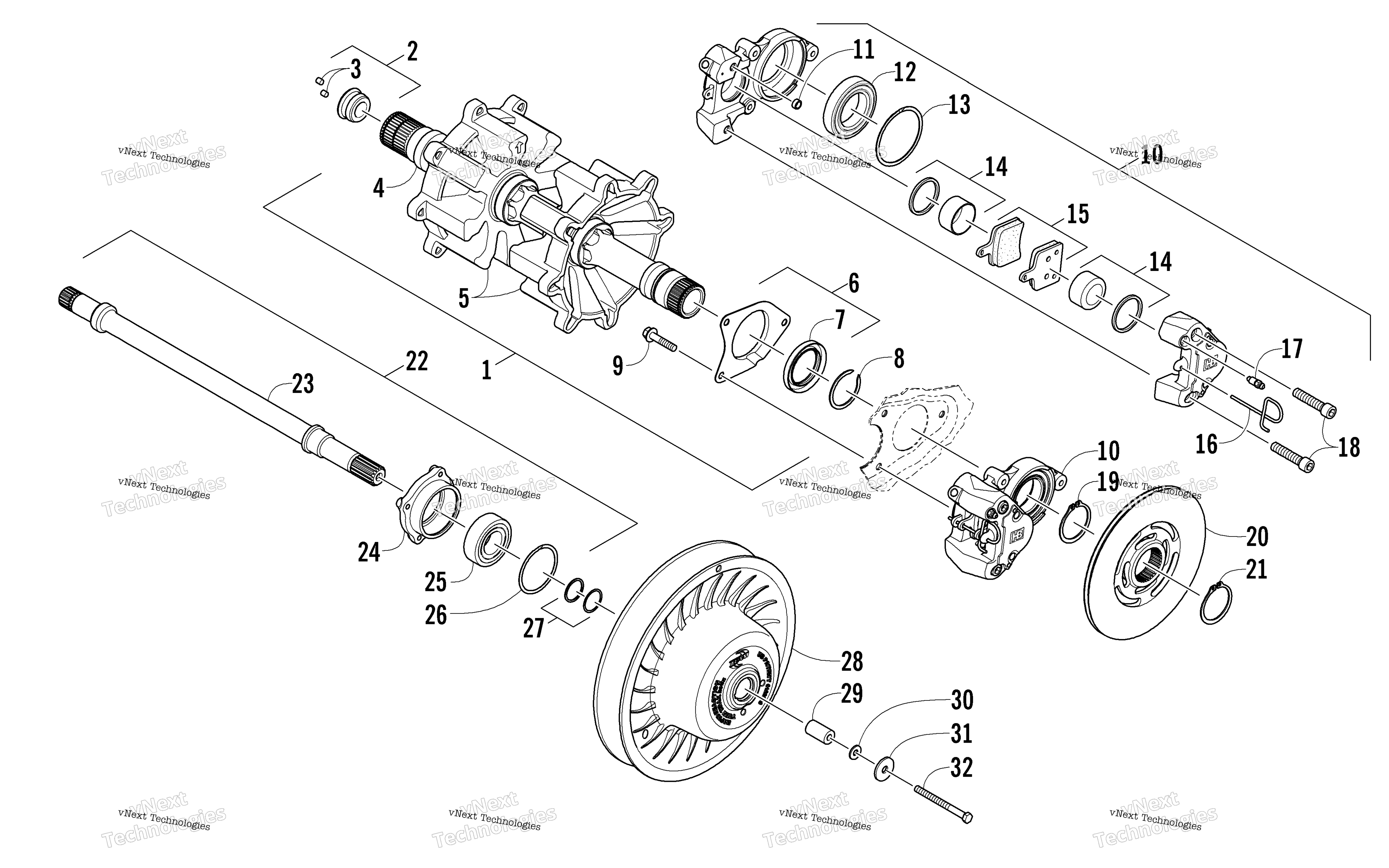 Привод Train Shafts And Brake Assemblies