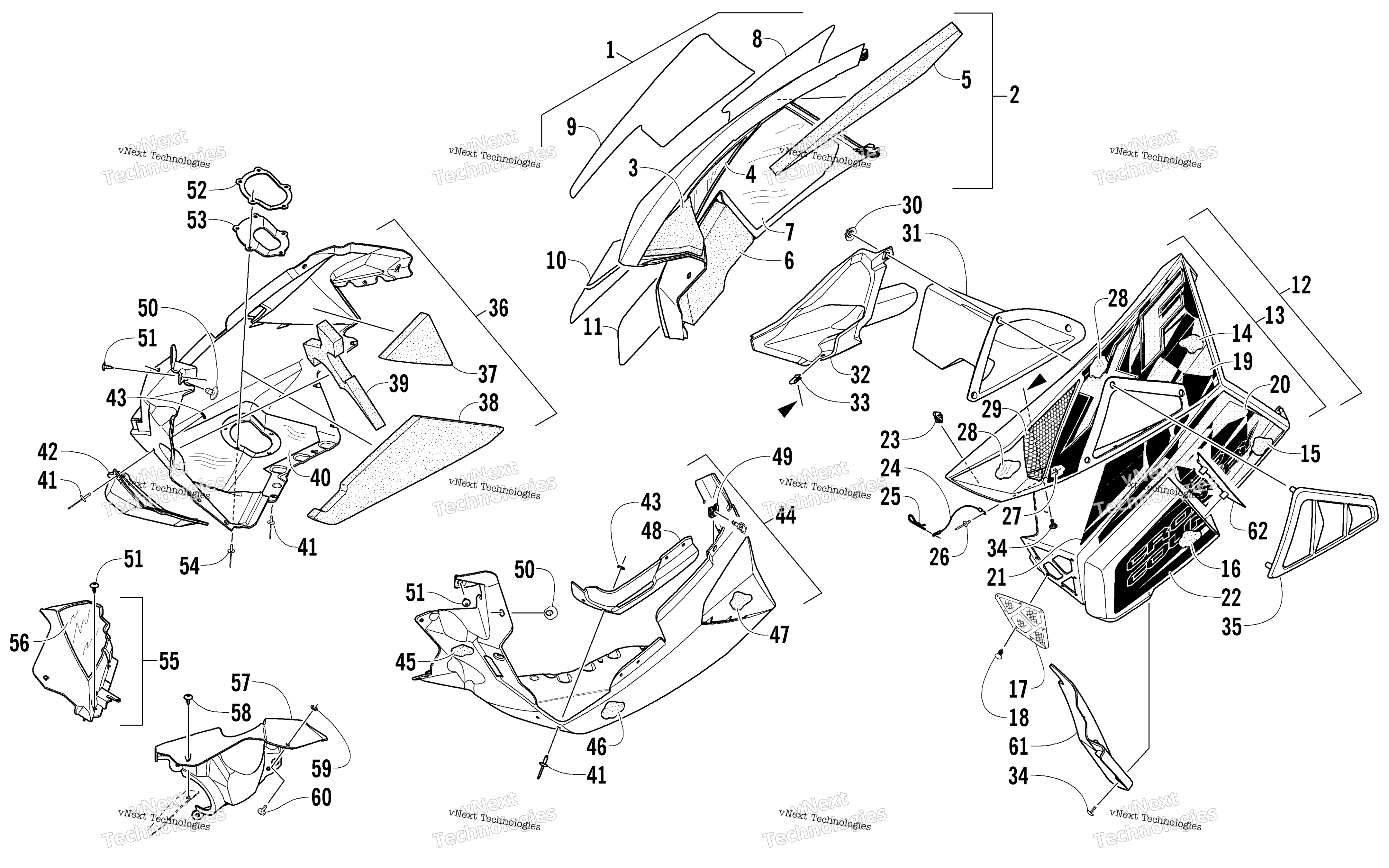 Skid Plate и Side панель узел