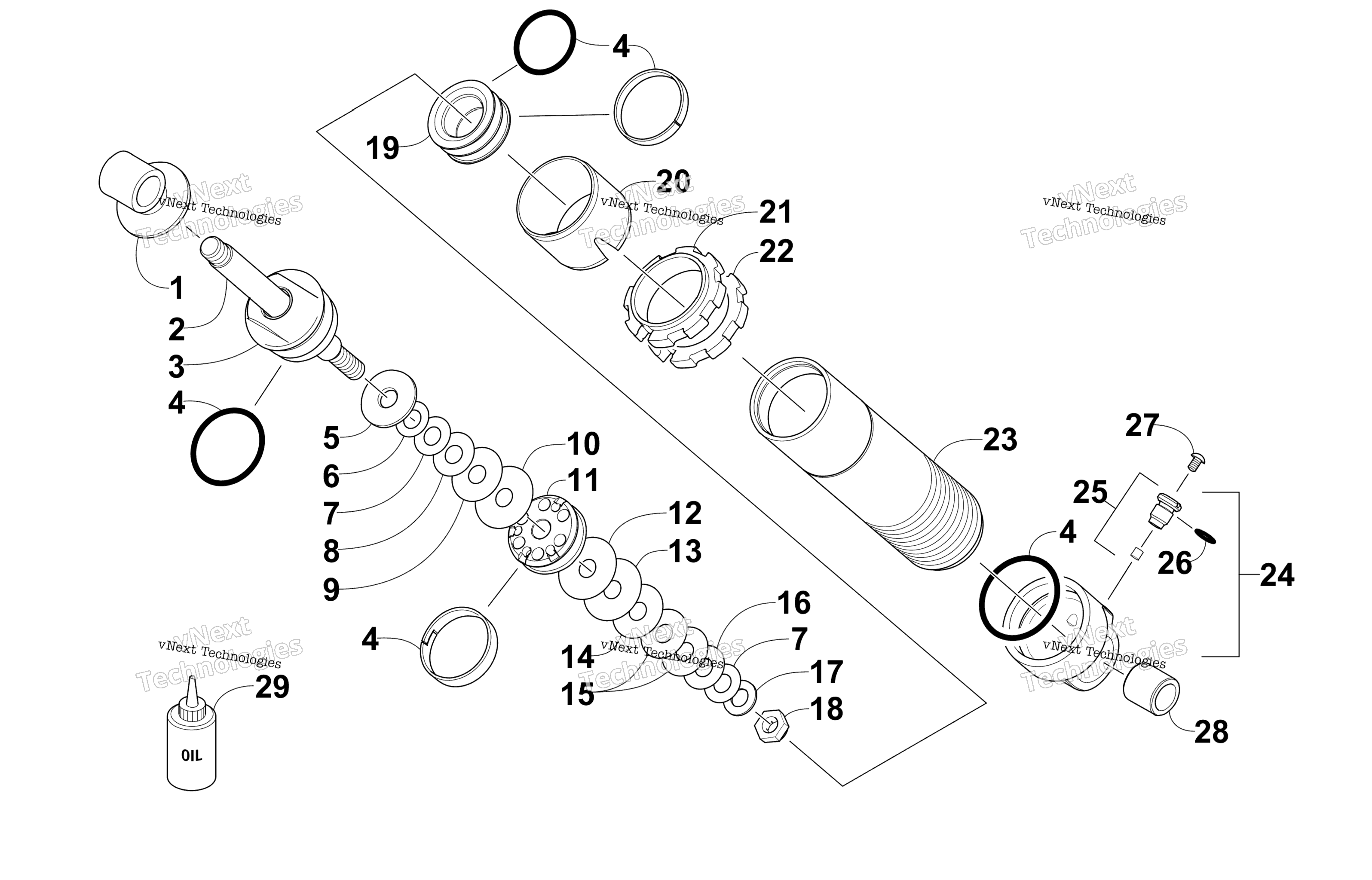 Задняя часть Suspension Front Arm Shock Absorber