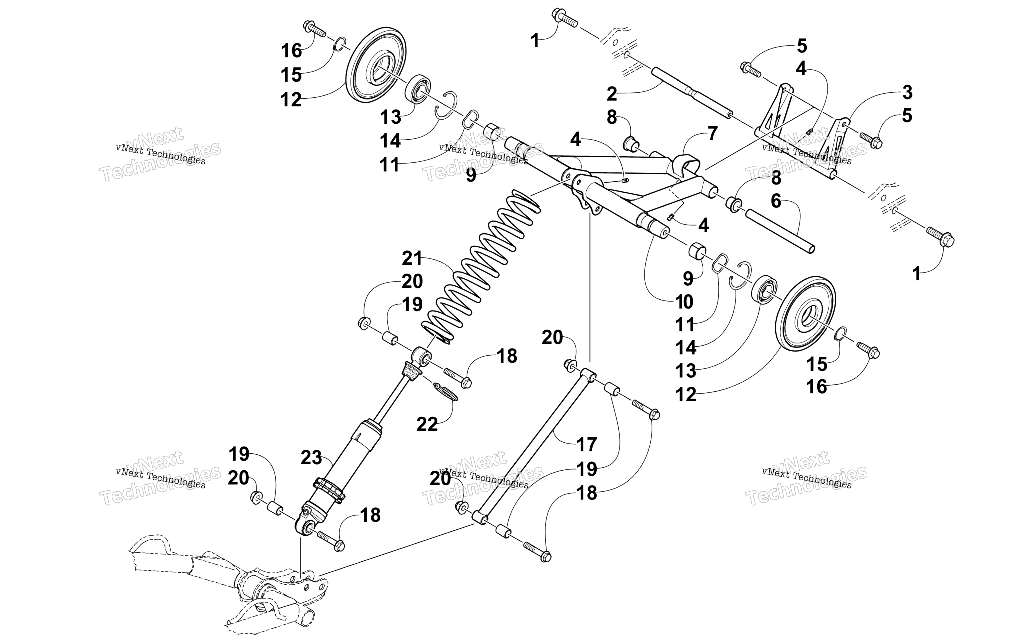 Задняя часть Suspension Rear Arm Assembly