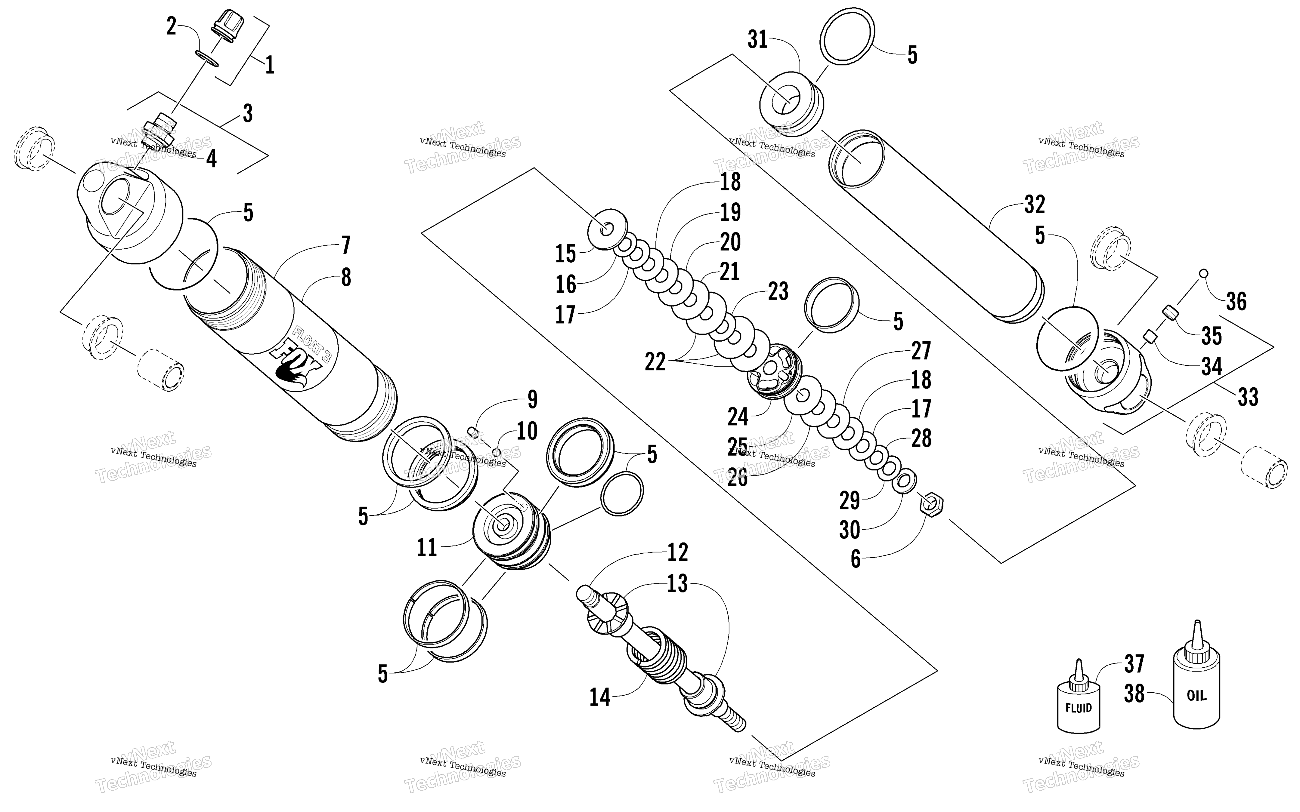 Передняя часть Suspension Shock Absorber