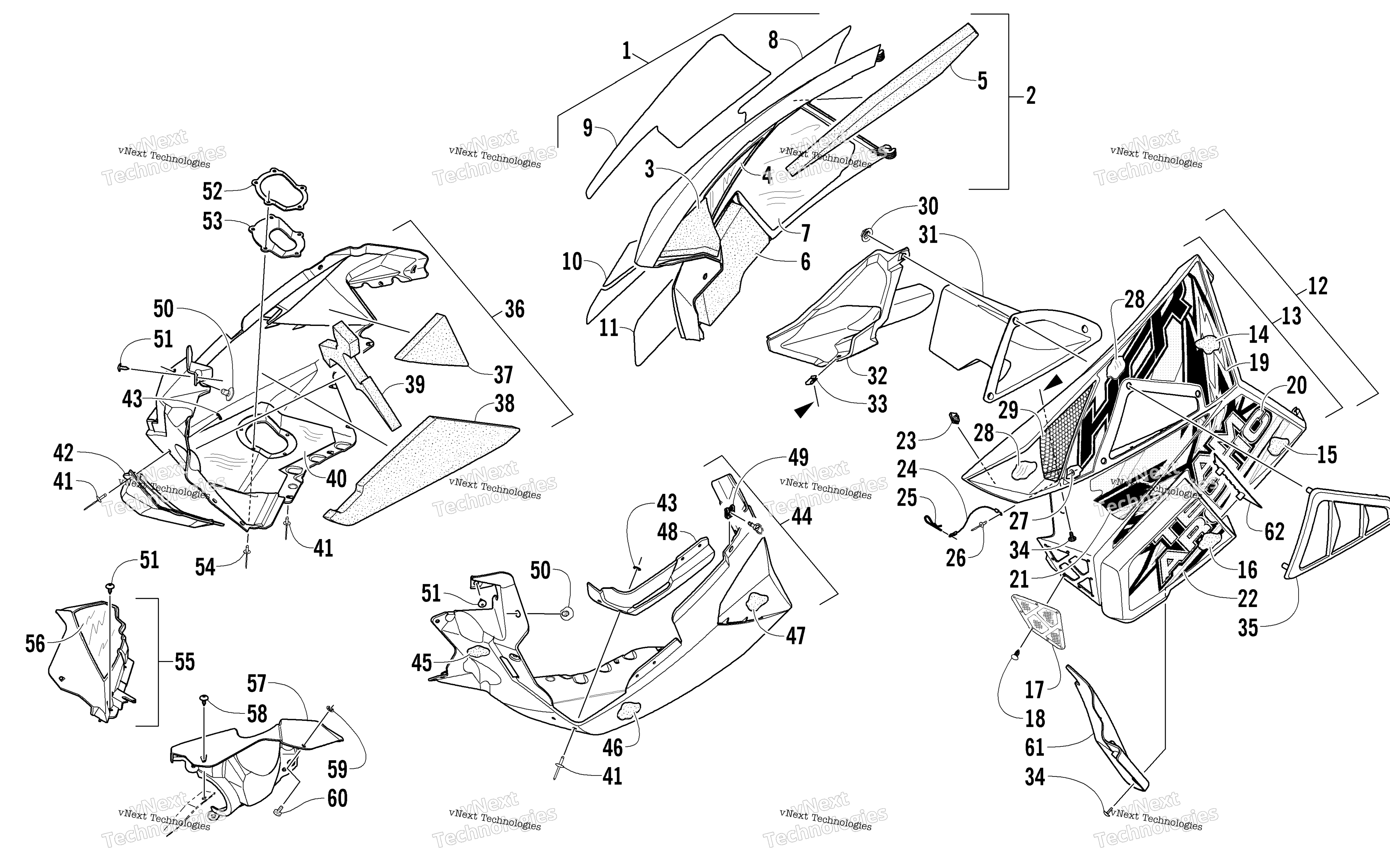 Skid Plate и Side панель узел