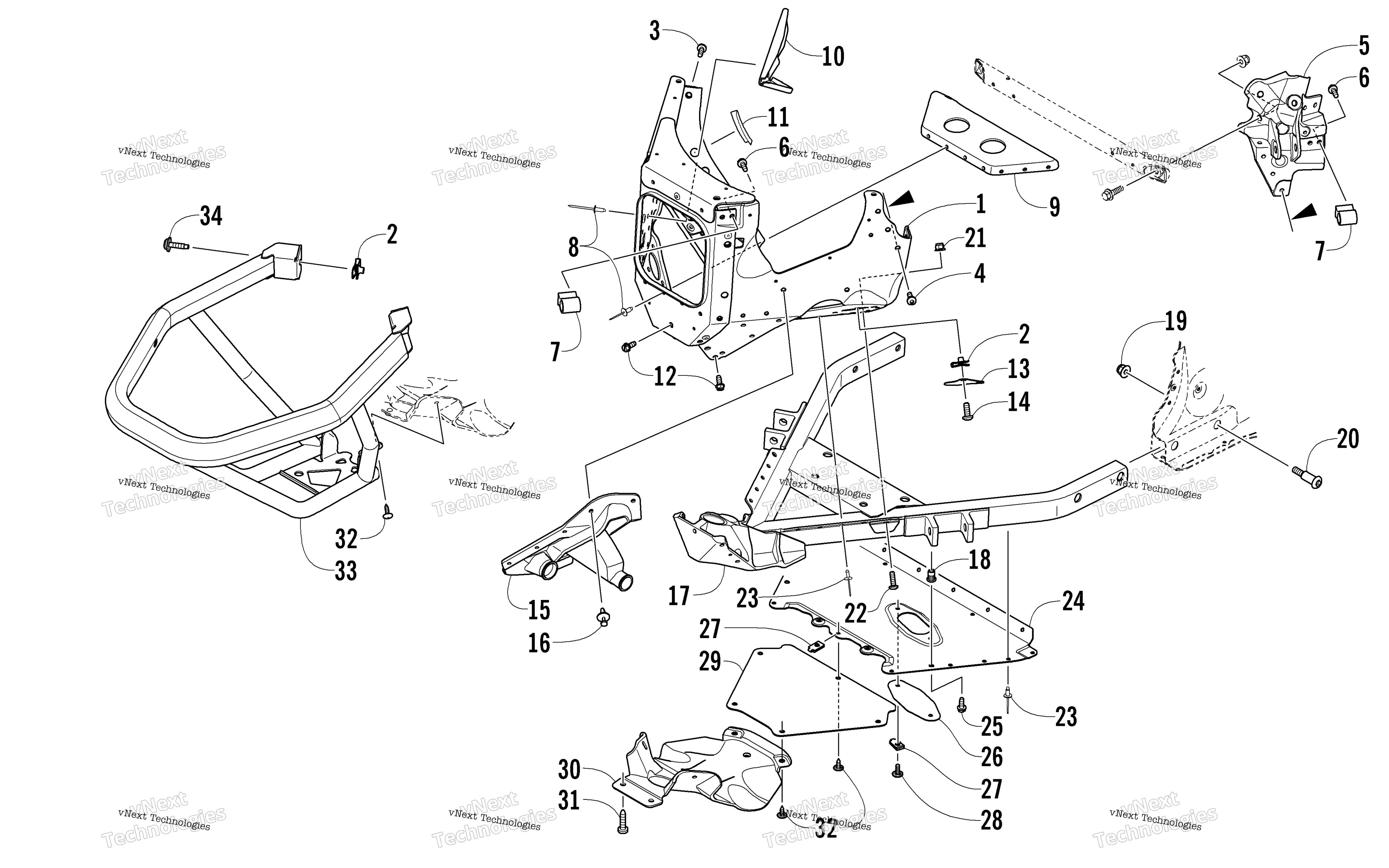 Передняя часть Bumper And Frame Assembly