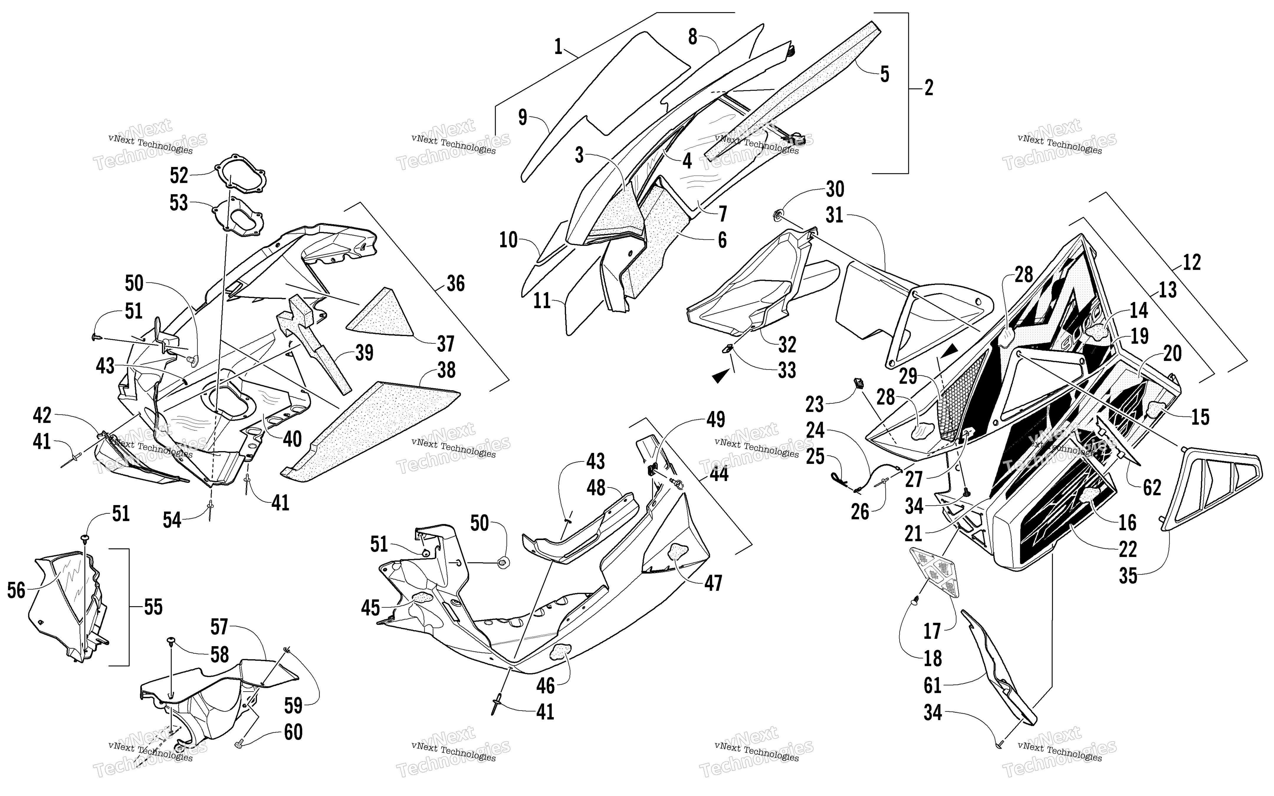 Skid Plate и Side панель узел