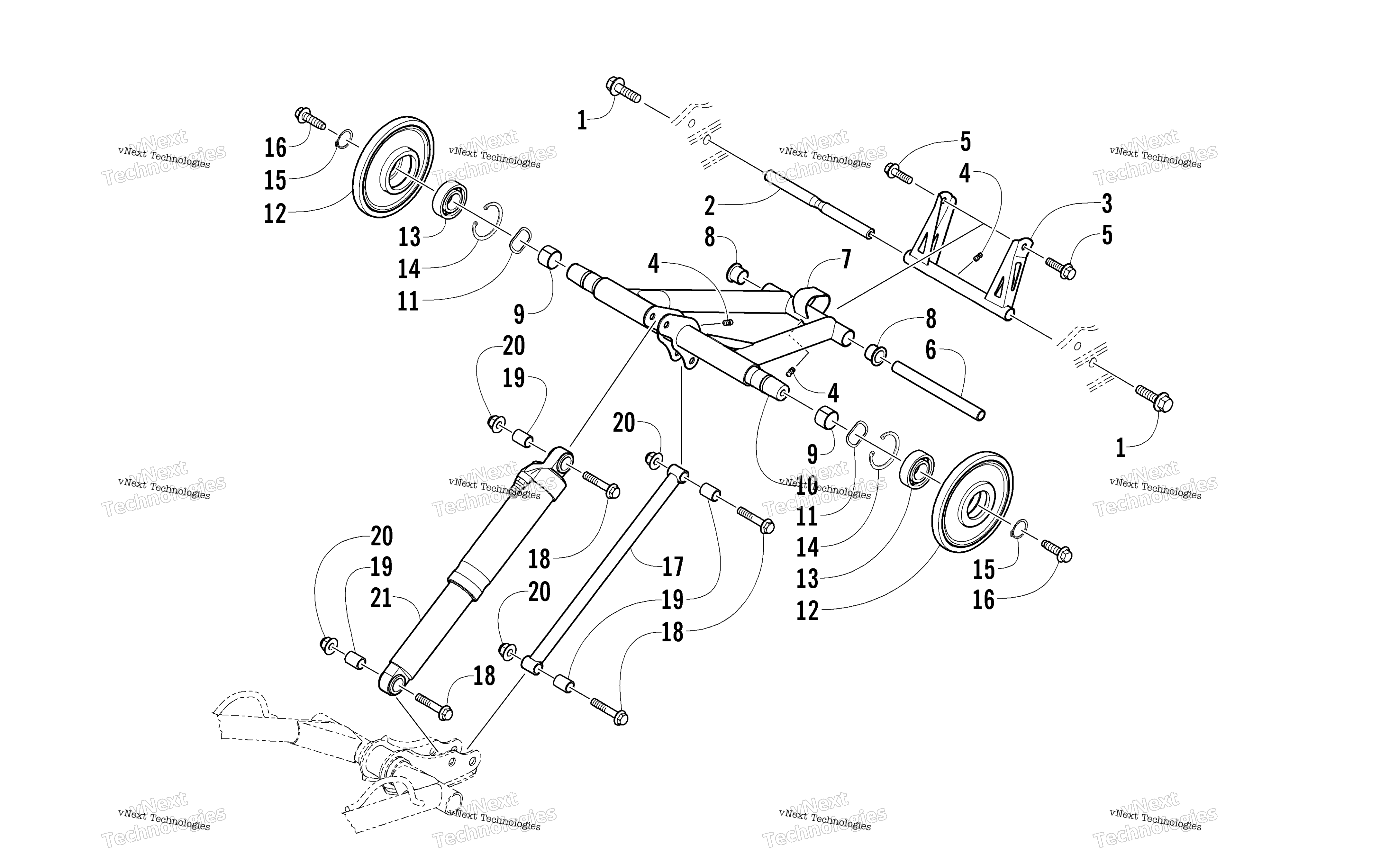 Задняя часть Suspension Rear Arm Assembly