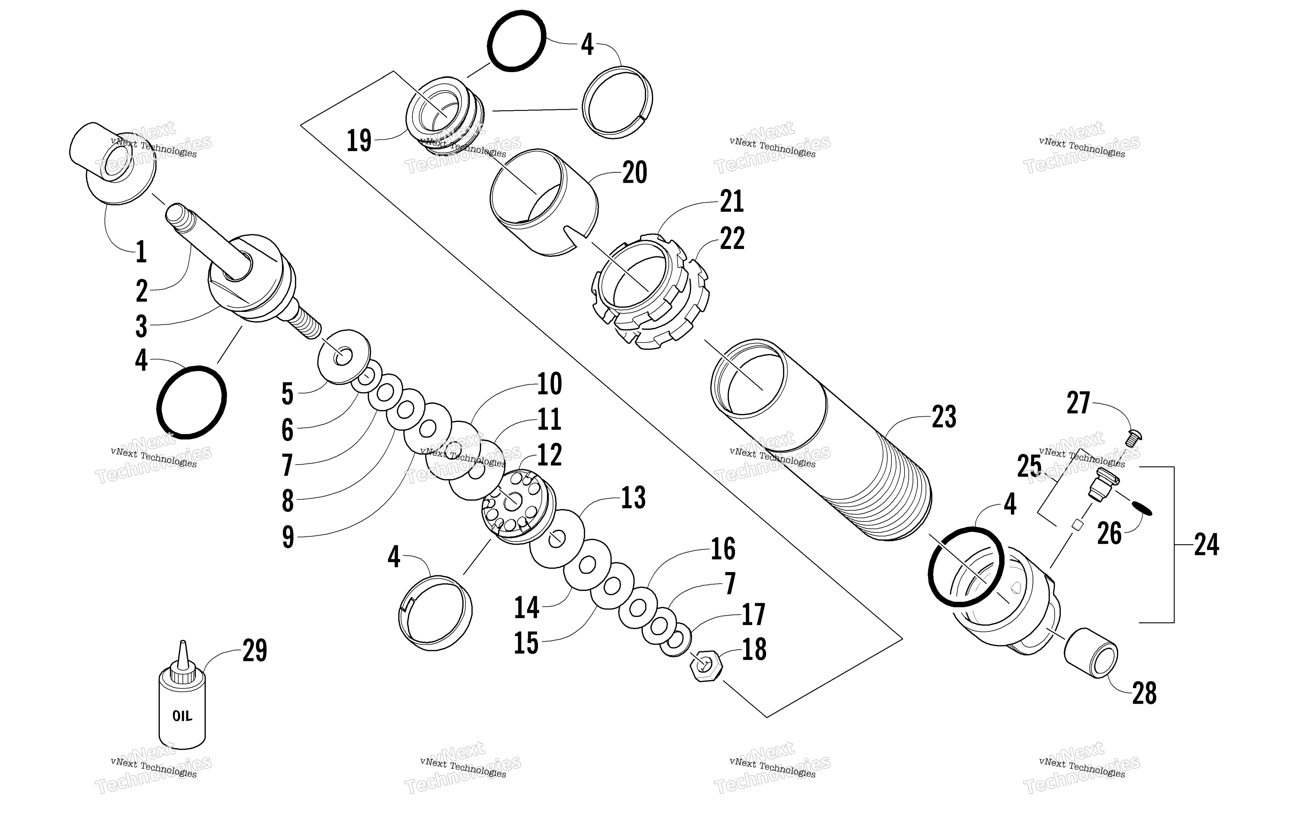 Задняя часть Suspension Front Arm Shock Absorber