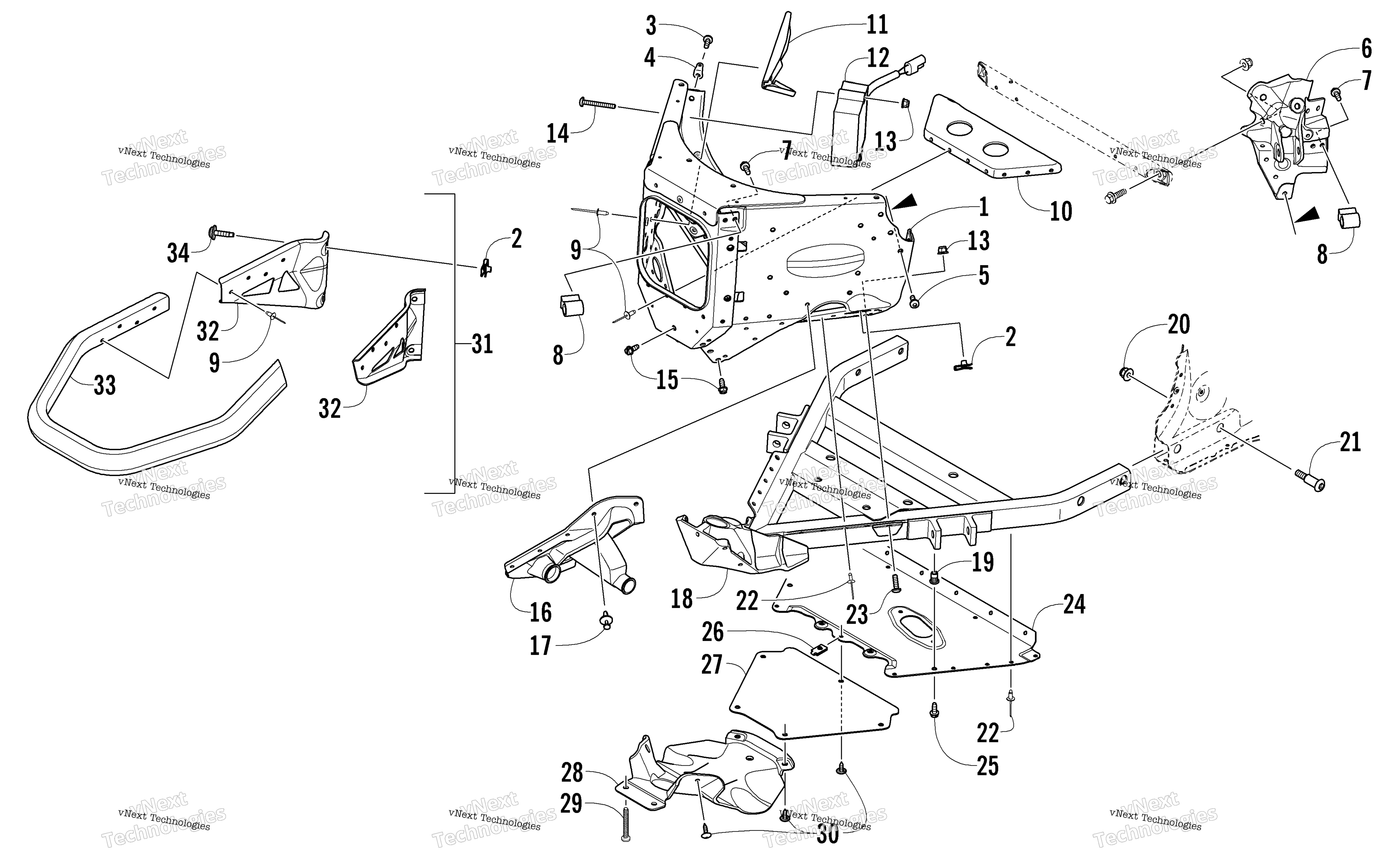 Передняя часть Bumper And Frame Assembly