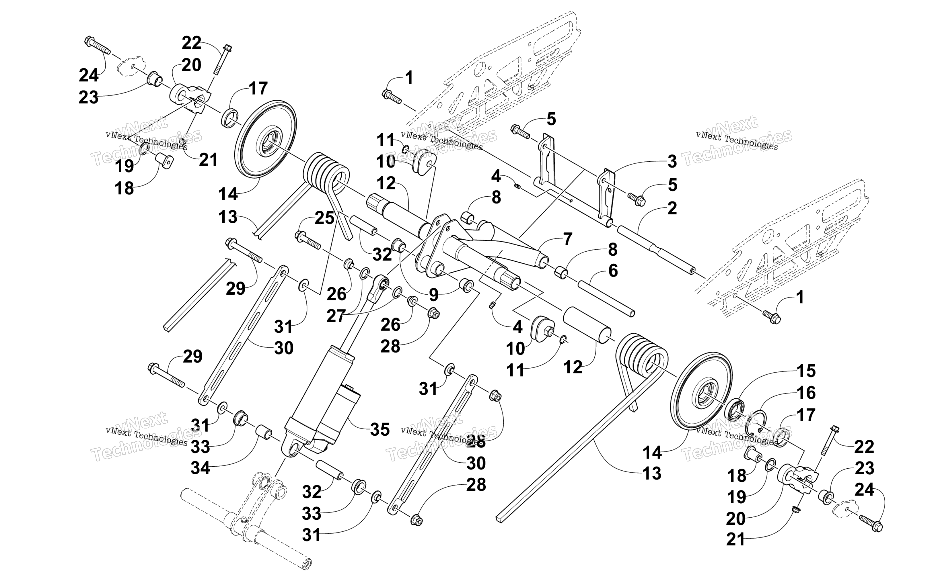 Задняя часть Suspension Rear Arm Assembly