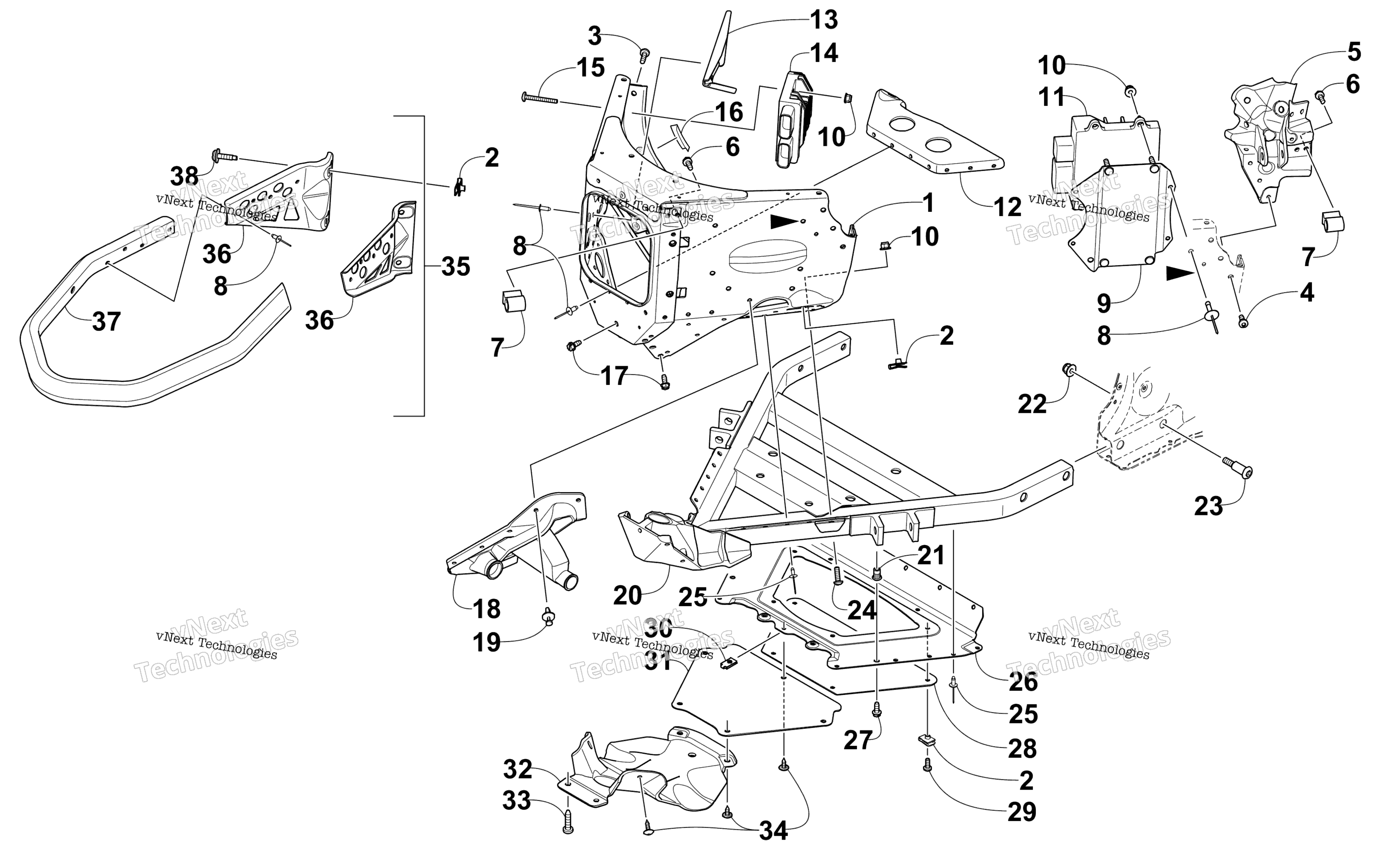 Передняя часть Bumper And Frame Assembly