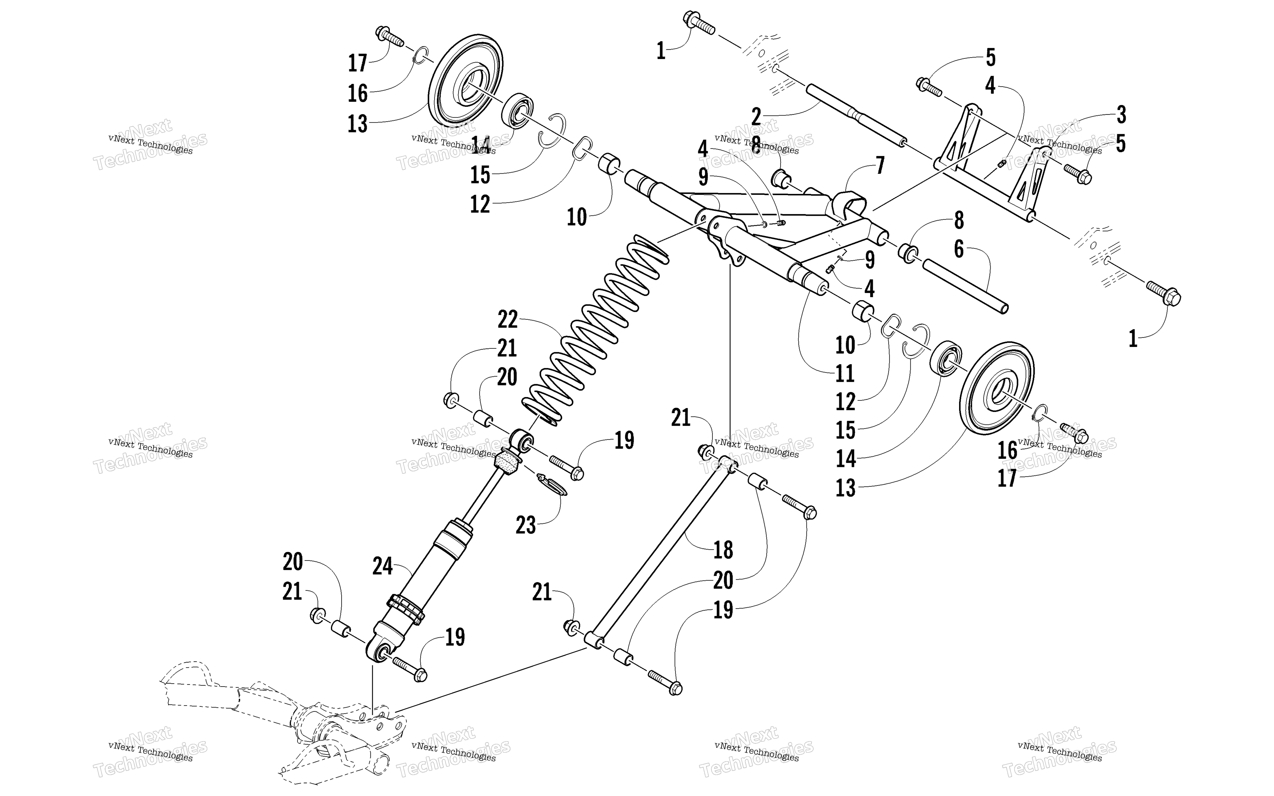Задняя часть Suspension Rear Arm Assembly