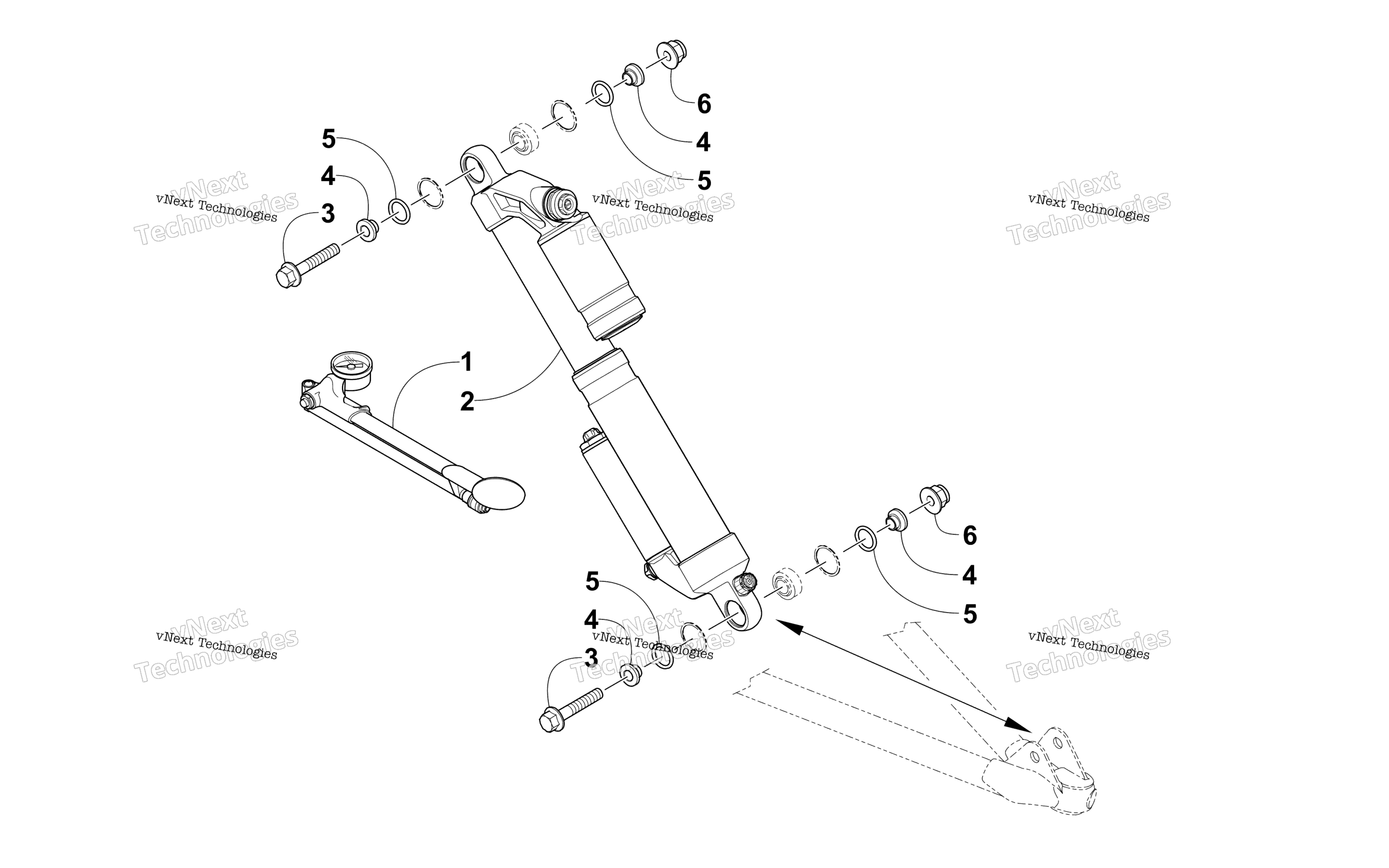 Передняя часть Shock Absorber Assembly