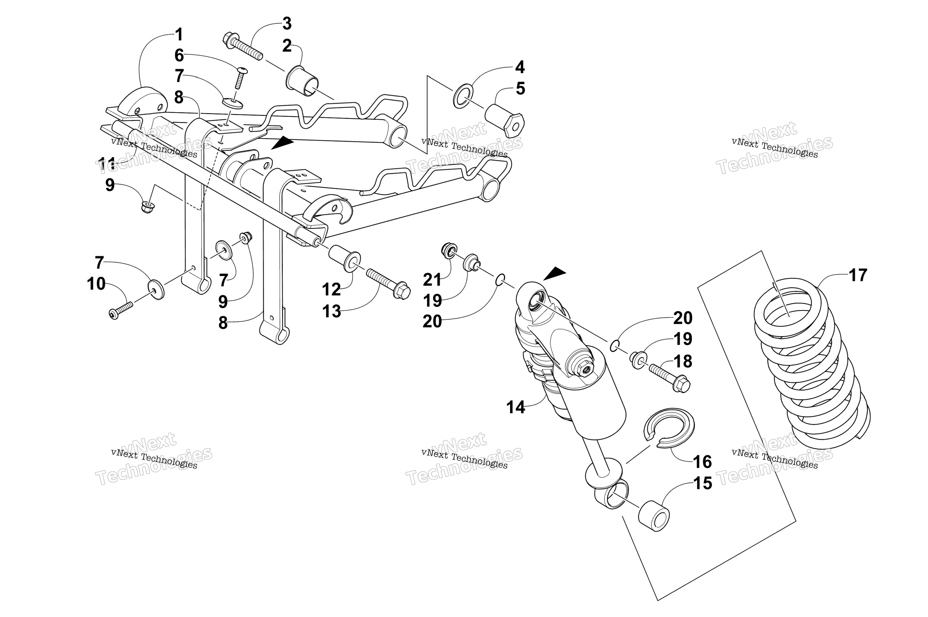 Задняя часть Suspension Front Arm Assembly