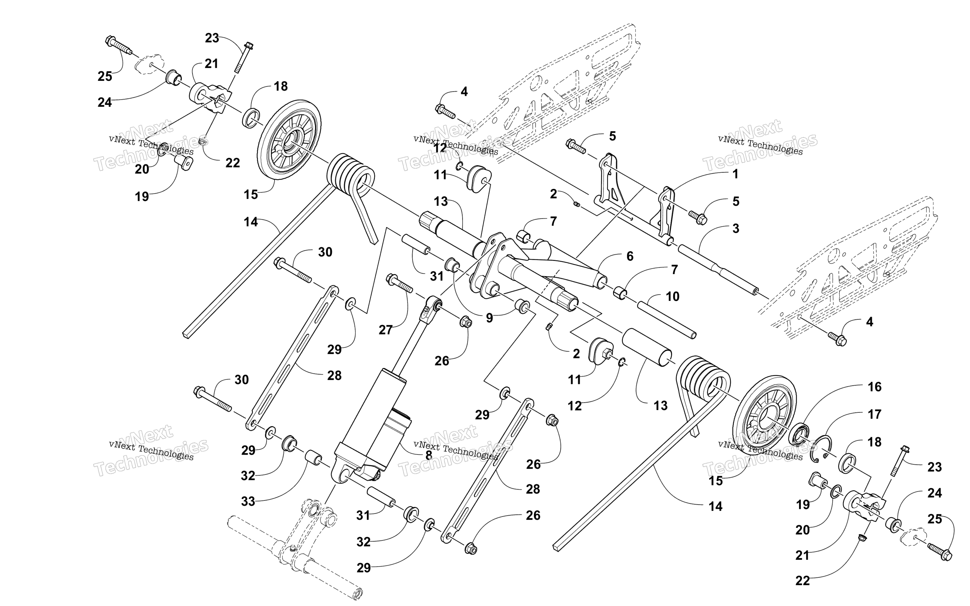 Задняя часть Suspension Rear Arm Assembly