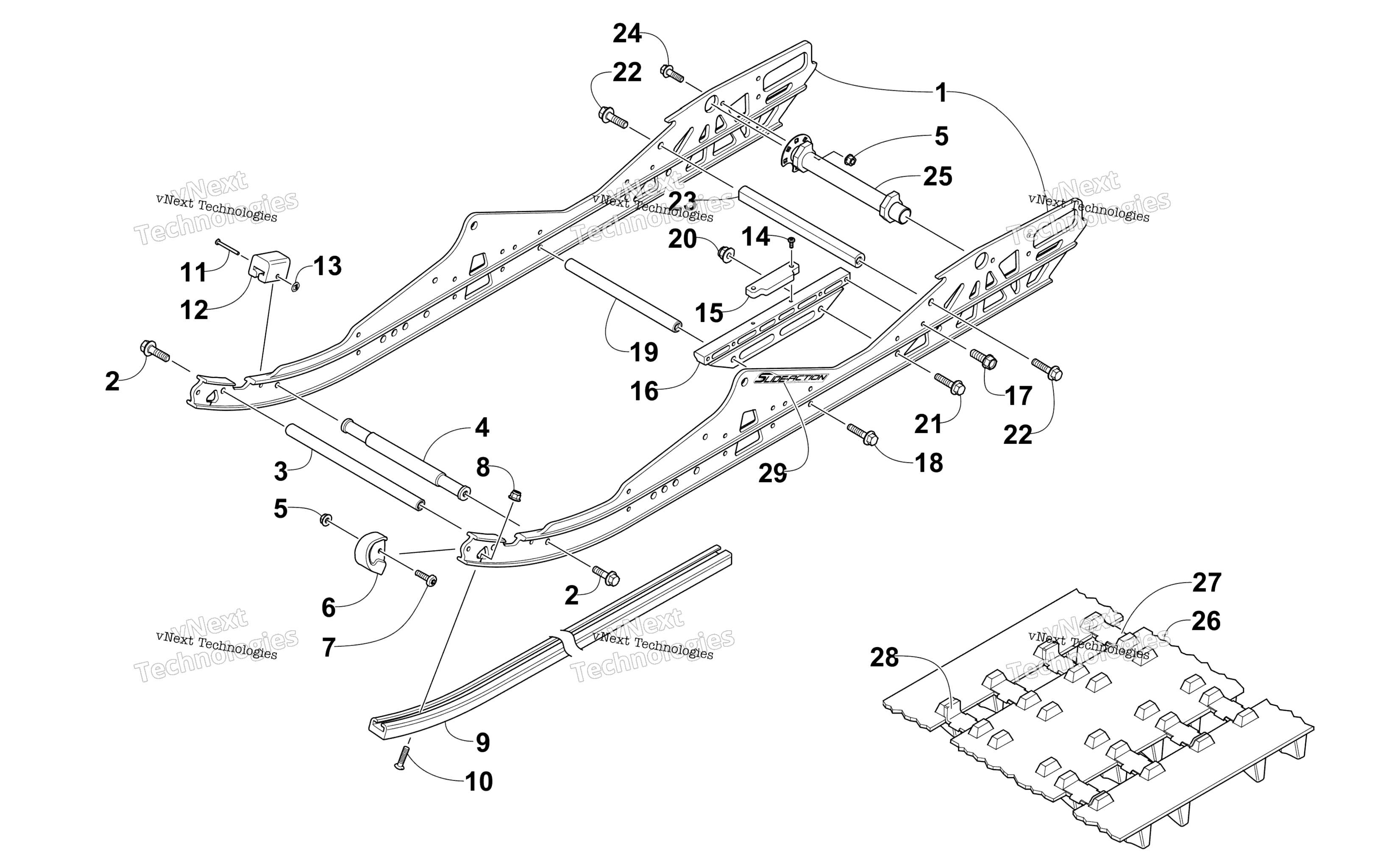 Slide Rail и Track узел