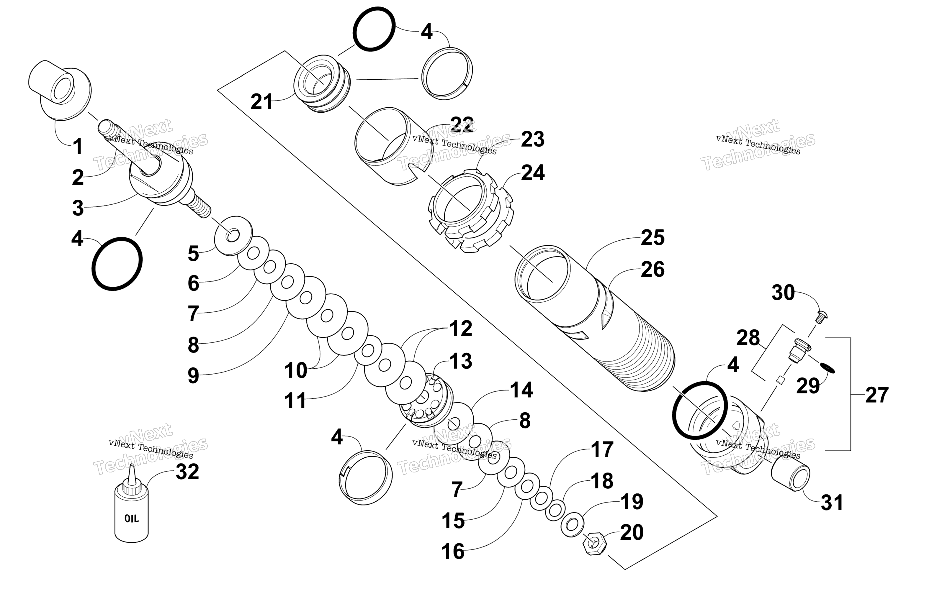 Задняя часть Suspension Front Arm Shock Absorber